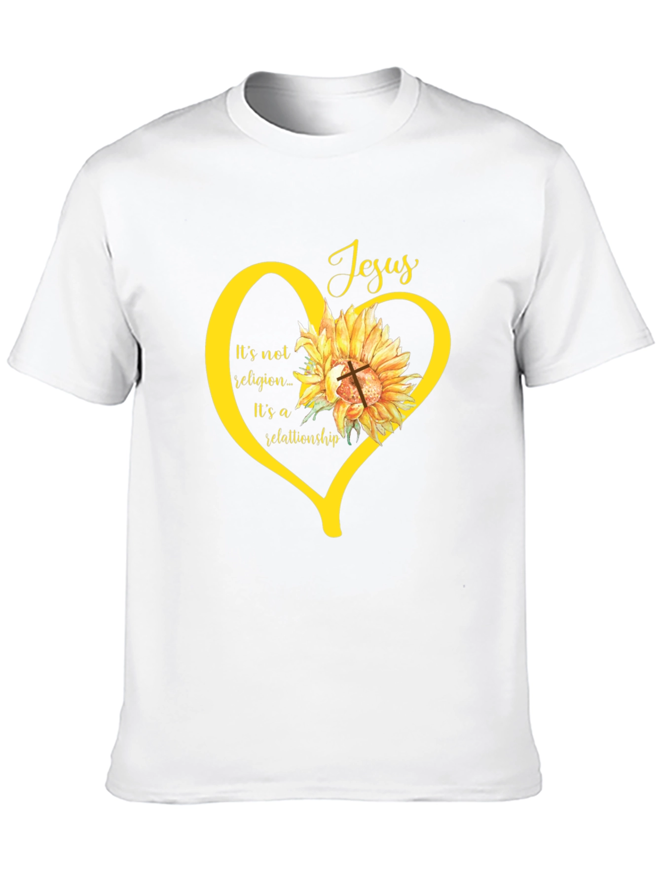 Faith-Based Sunflower Heart Graphic Tee