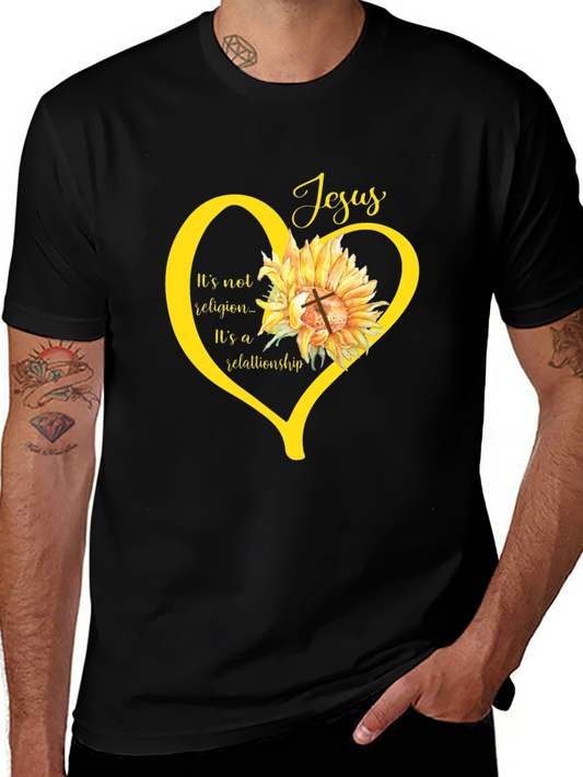 Faith-Based Sunflower Heart Graphic Tee