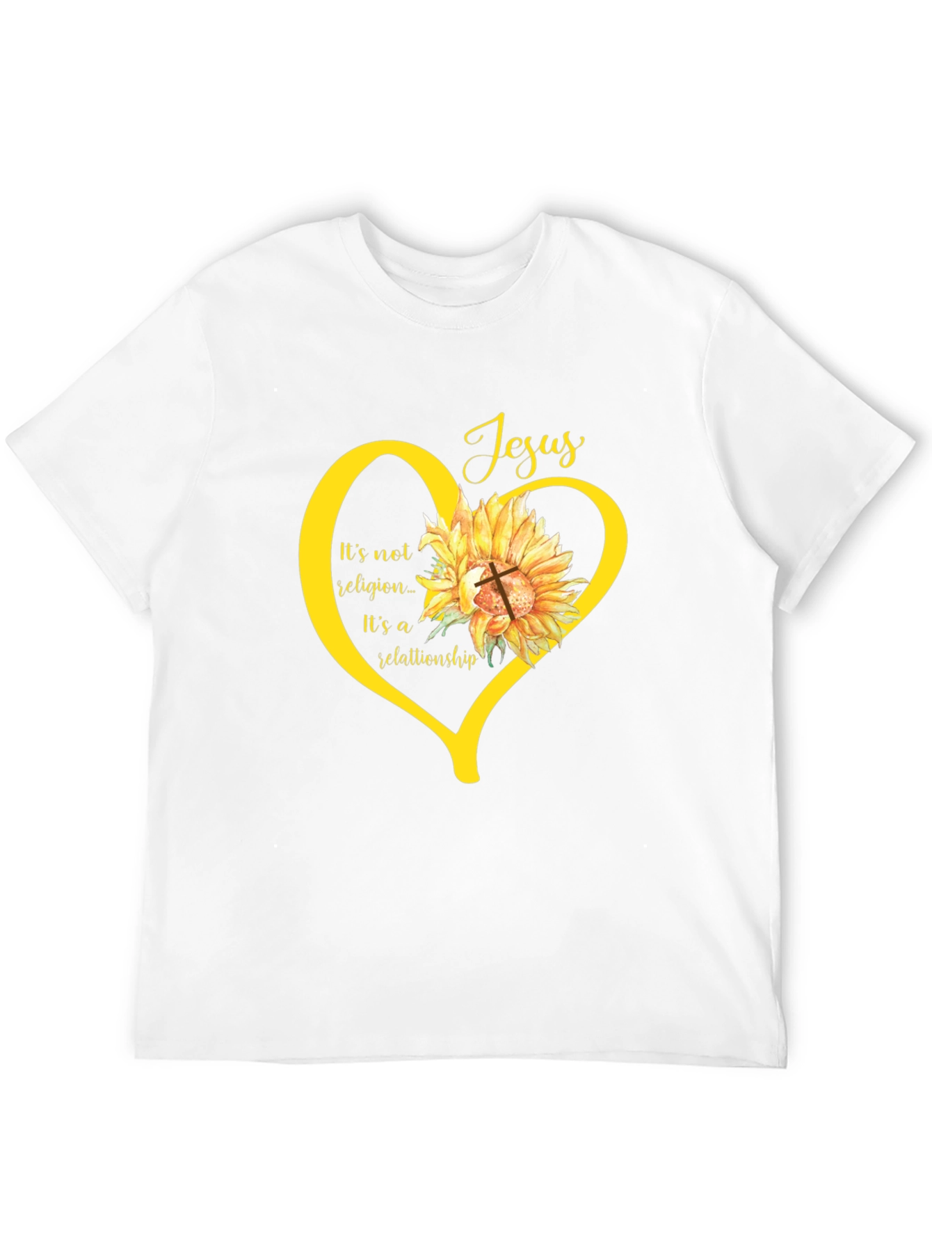 Faith-Based Sunflower Heart Graphic Tee