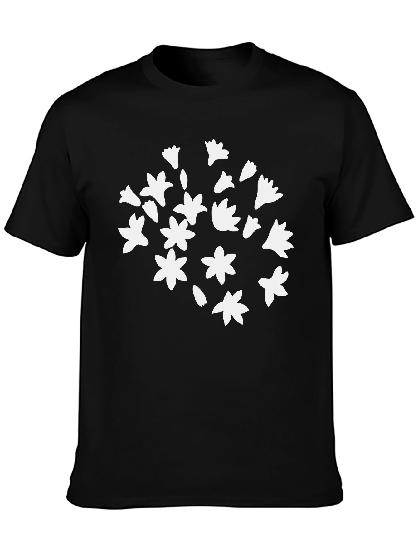 Floral Print Black T-Shirt - Casual Comfort