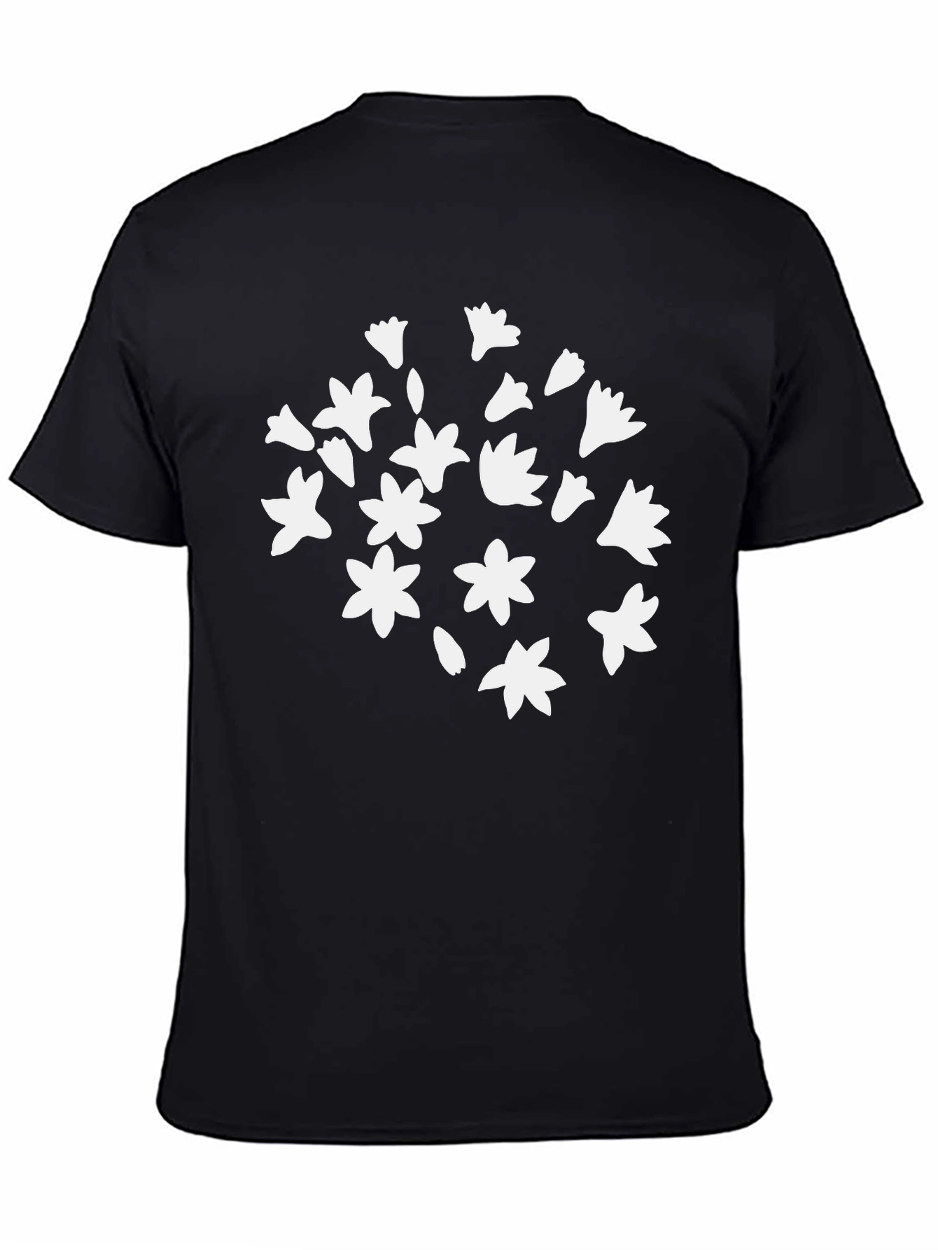 Floral Print Black T-Shirt - Casual Comfort
