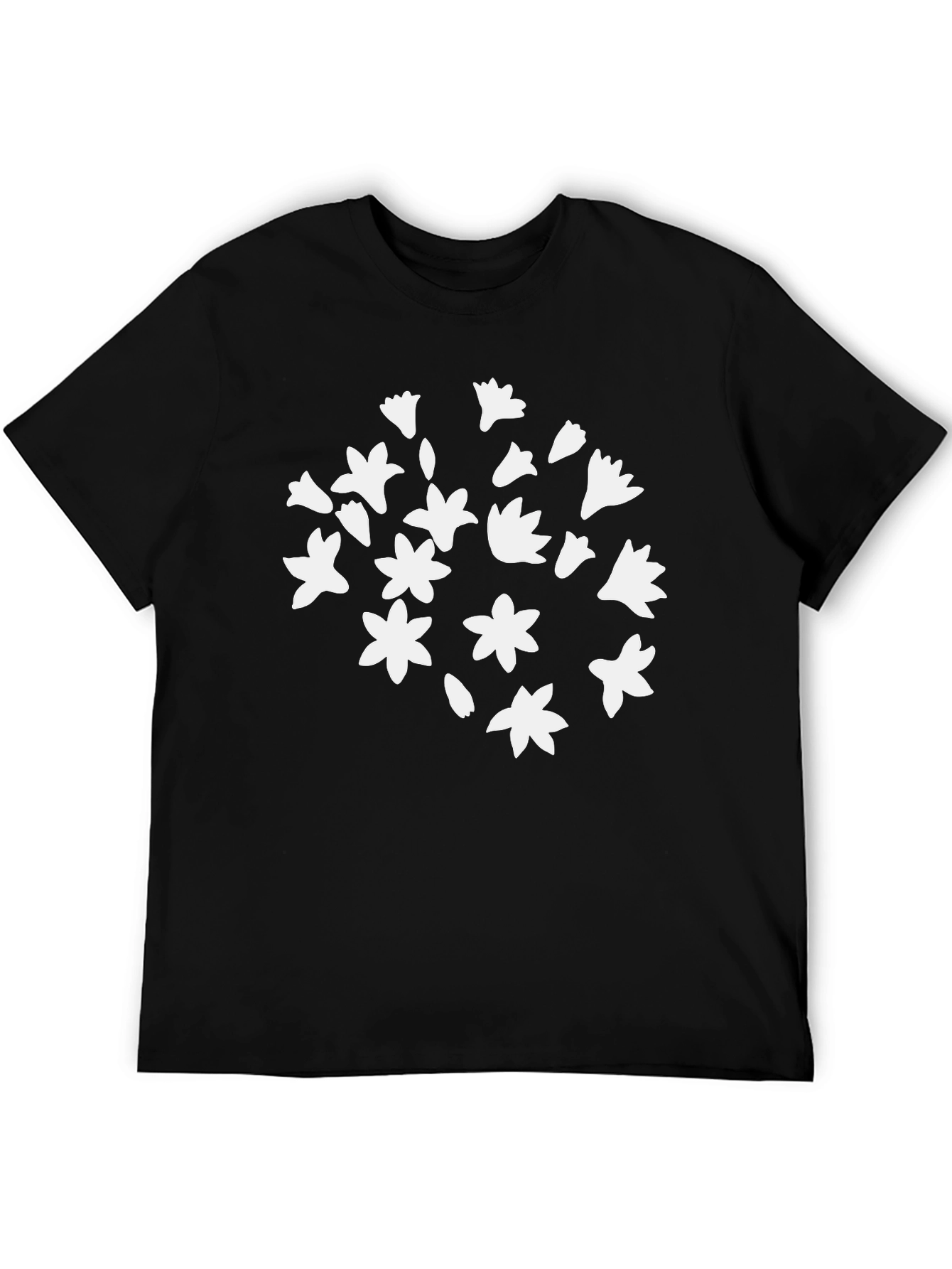 Floral Print Black T-Shirt - Casual Comfort