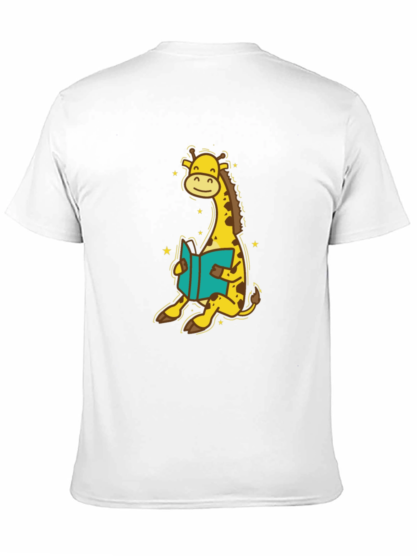 Giraffe Reading T-Shirt - Cute Cartoon Design