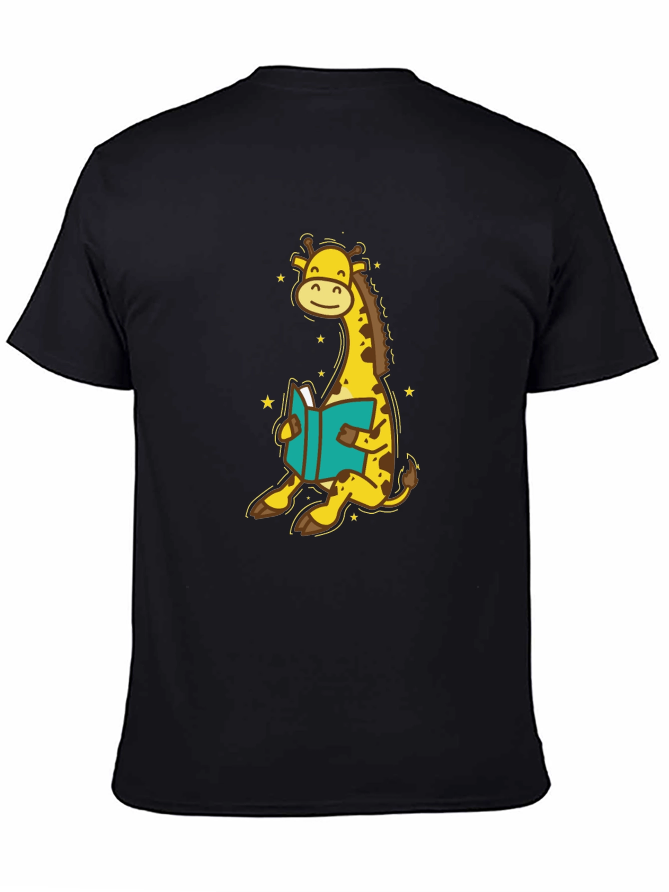 Giraffe Reading T-Shirt - Cute Cartoon Design