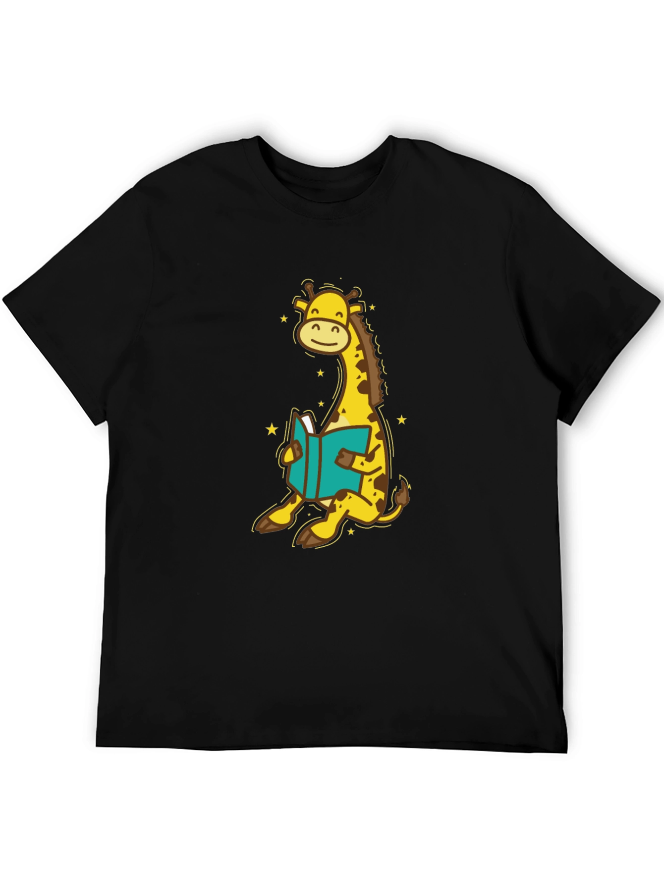 Giraffe Reading T-Shirt - Cute Cartoon Design