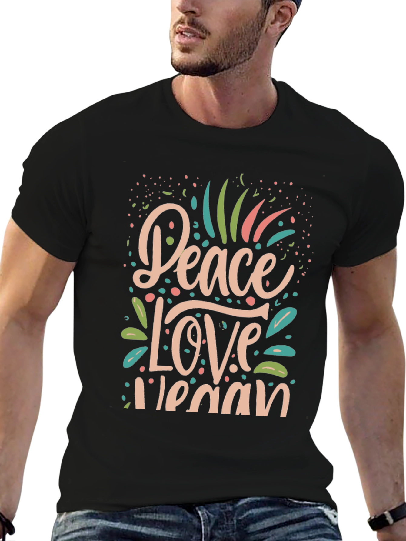 Peace Love Vegan Graphic T-Shirt