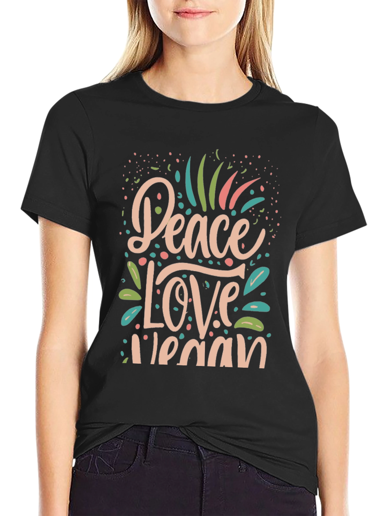Peace Love Vegan Graphic T-Shirt