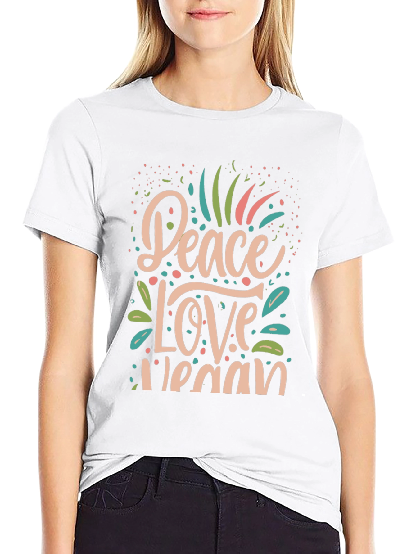 Peace Love Vegan Graphic T-Shirt