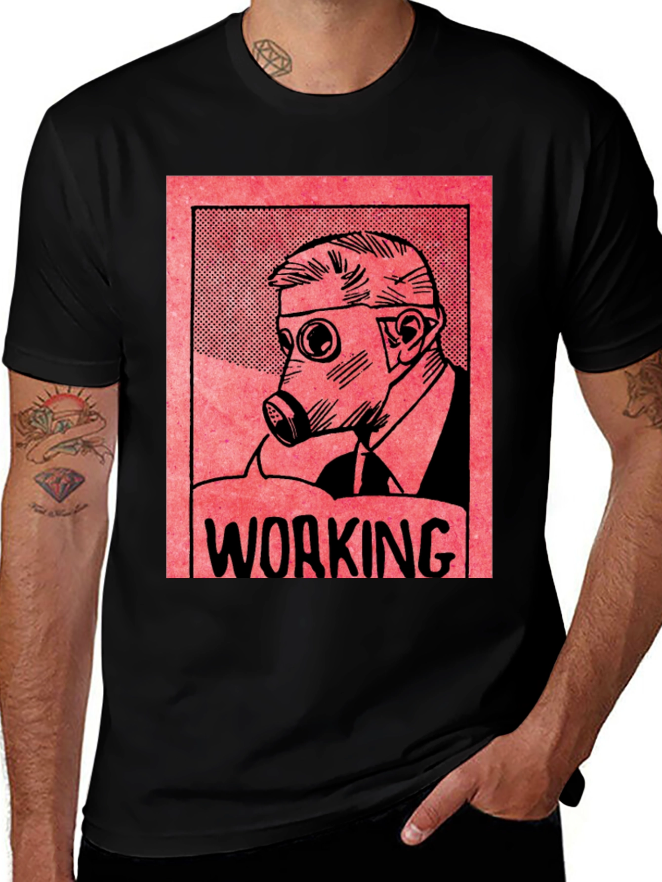 Working Gas Mask Graphic T-Shirt