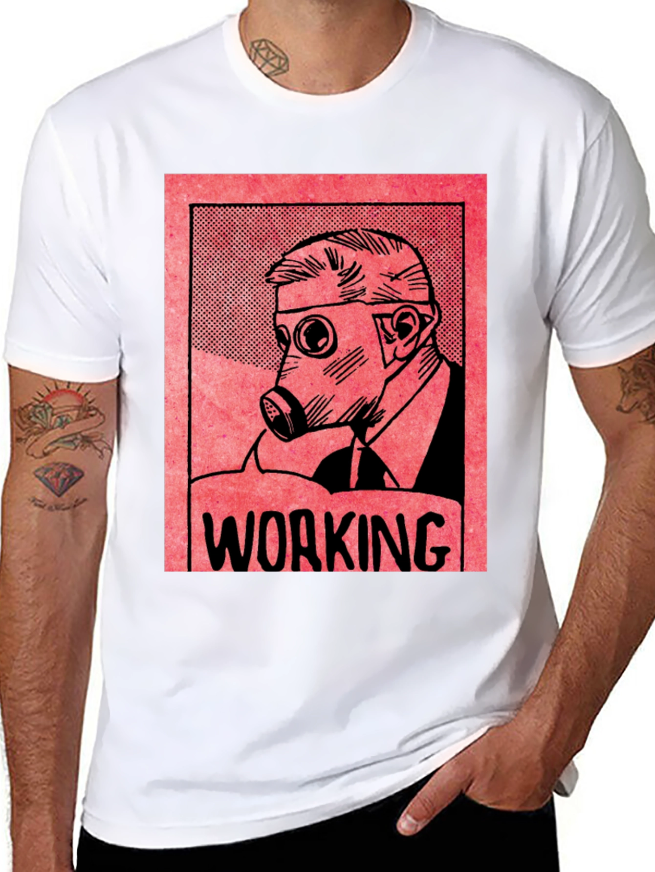 Working Gas Mask Graphic T-Shirt