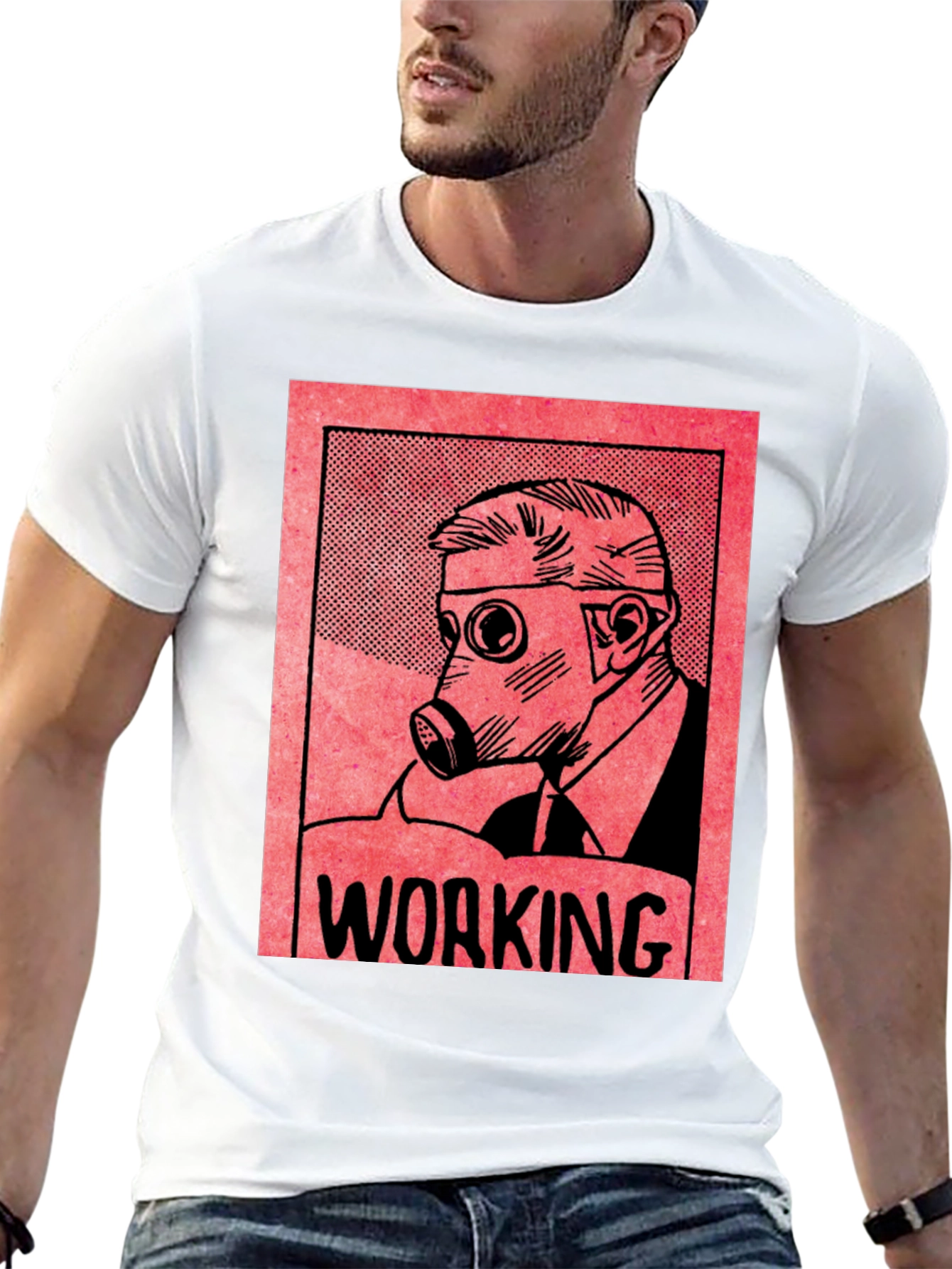 Working Gas Mask Graphic T-Shirt