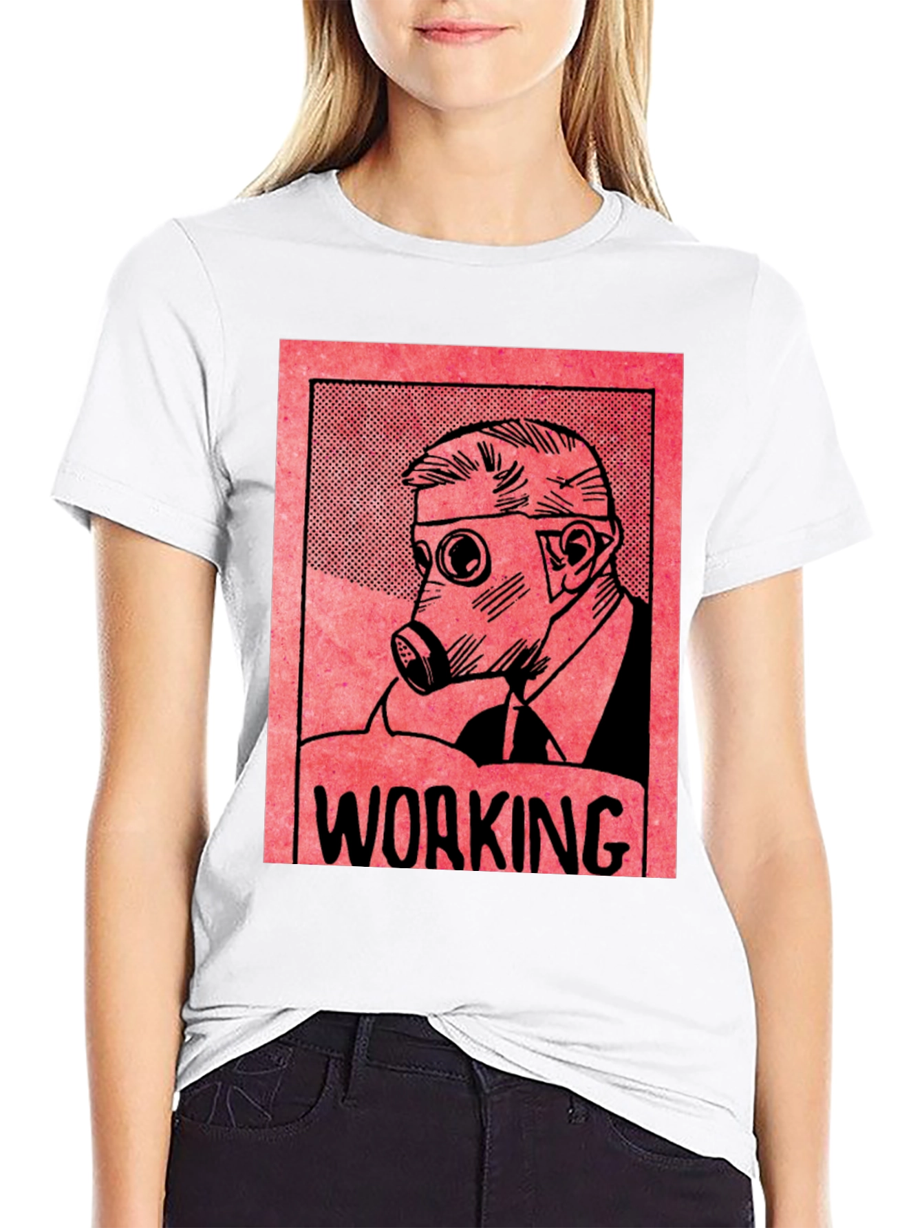 Working Gas Mask Graphic T-Shirt