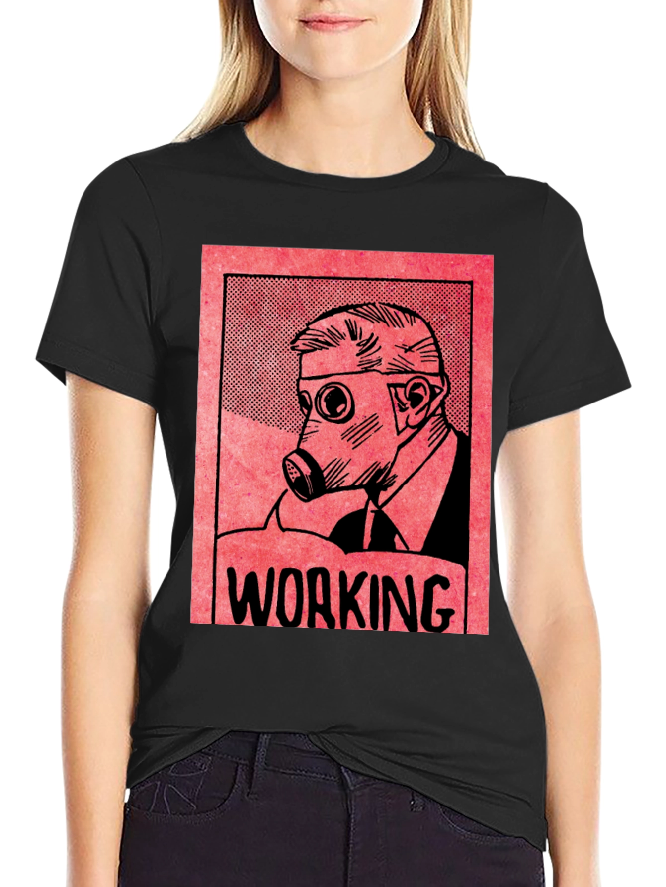 Working Gas Mask Graphic T-Shirt