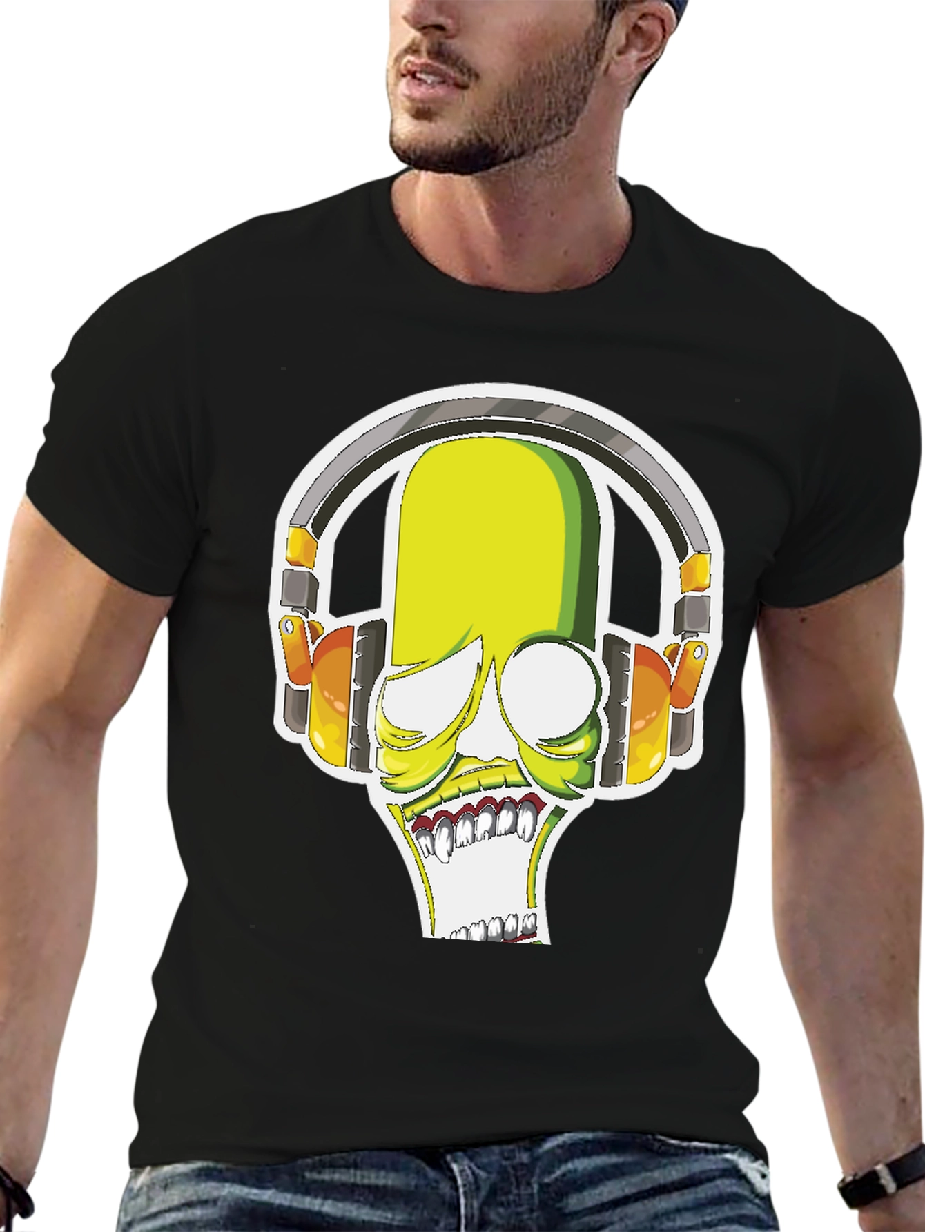 DJ Monster Graphic Tee - Black Crewneck