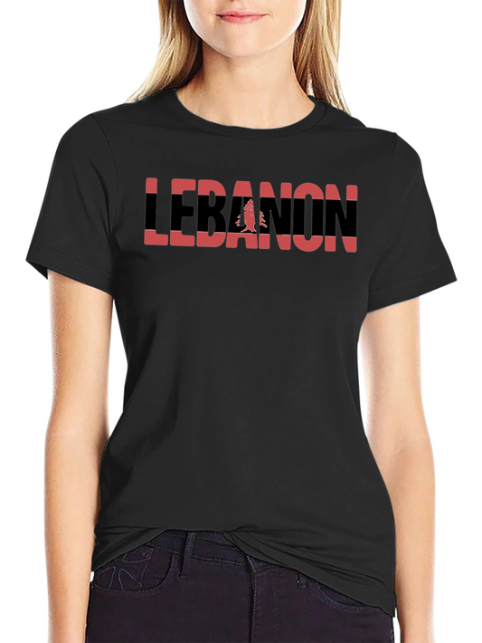 Lebanon Flag Graphic T-Shirt - Black