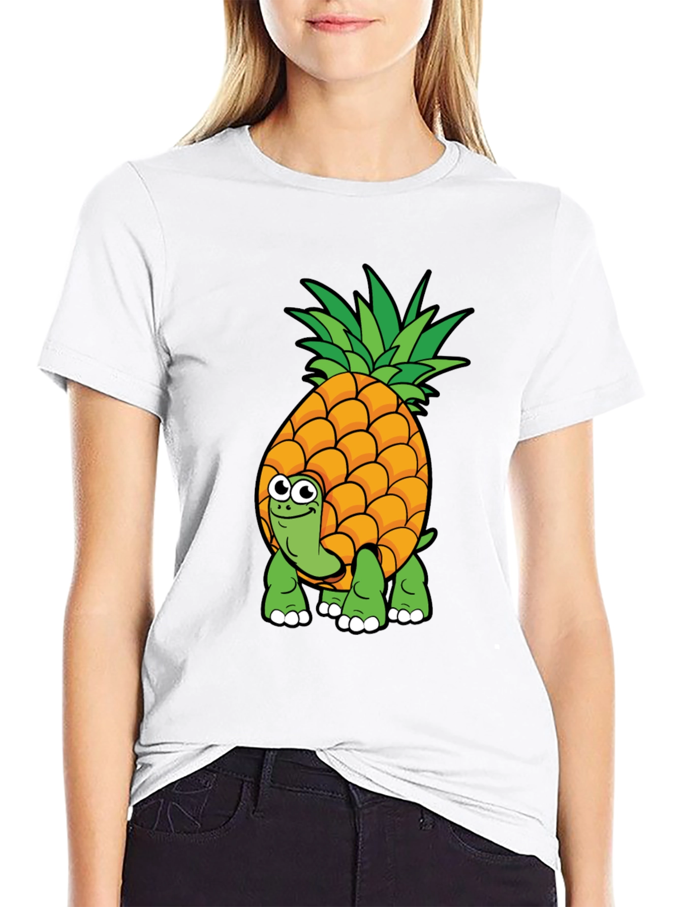 Pineapple Turtle Graphic Tee - Novelty Cartoon Shirt