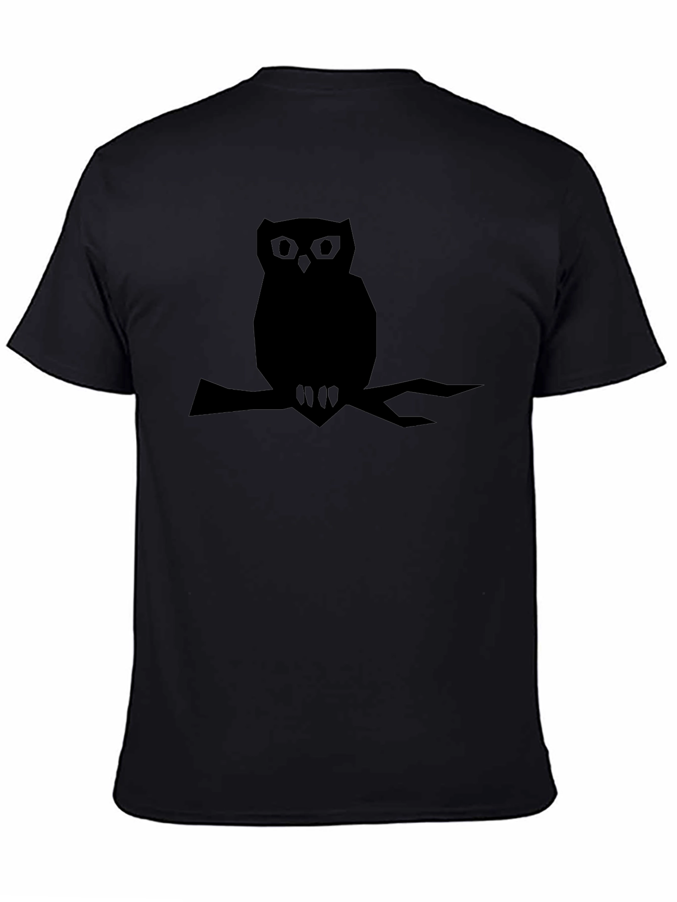 Mens Black Owl Graphic Tee