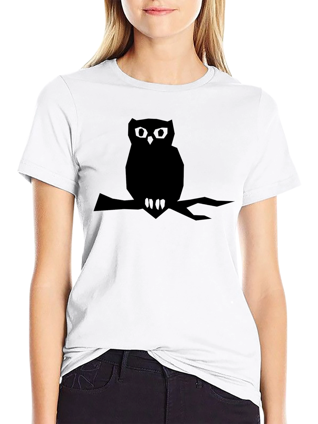 Mens Black Owl Graphic Tee