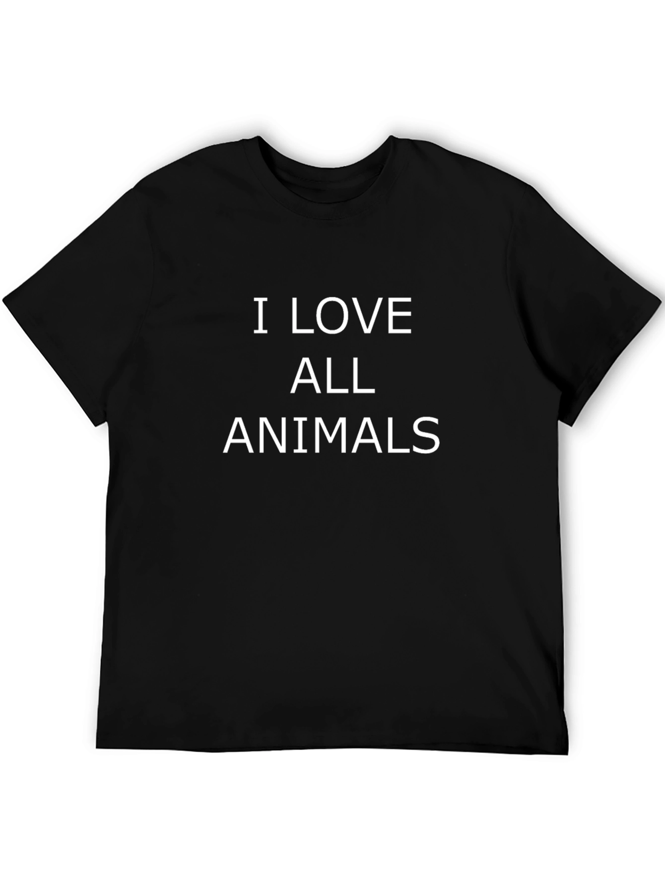 I Love All Animals Graphic Tee - Black