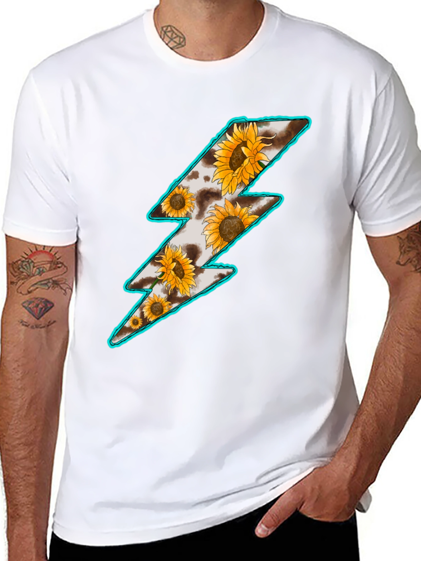 Sunflower Lightning Bolt Graphic T-Shirt