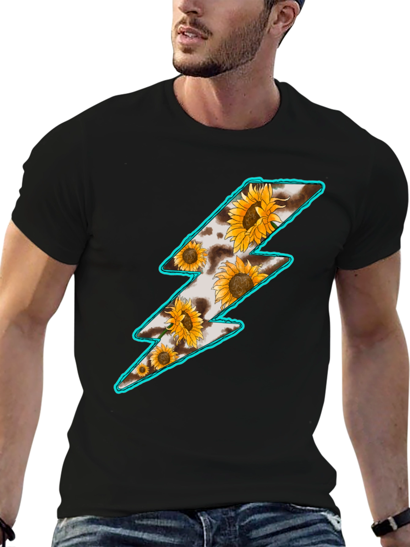 Sunflower Lightning Bolt Graphic T-Shirt