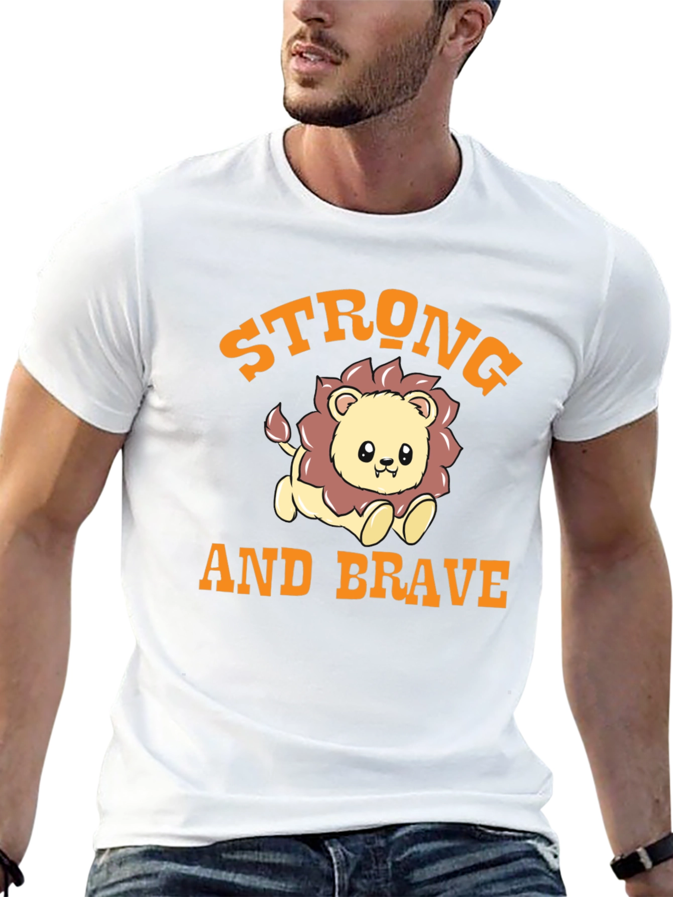 Strong and Brave Lion Graphic Tee