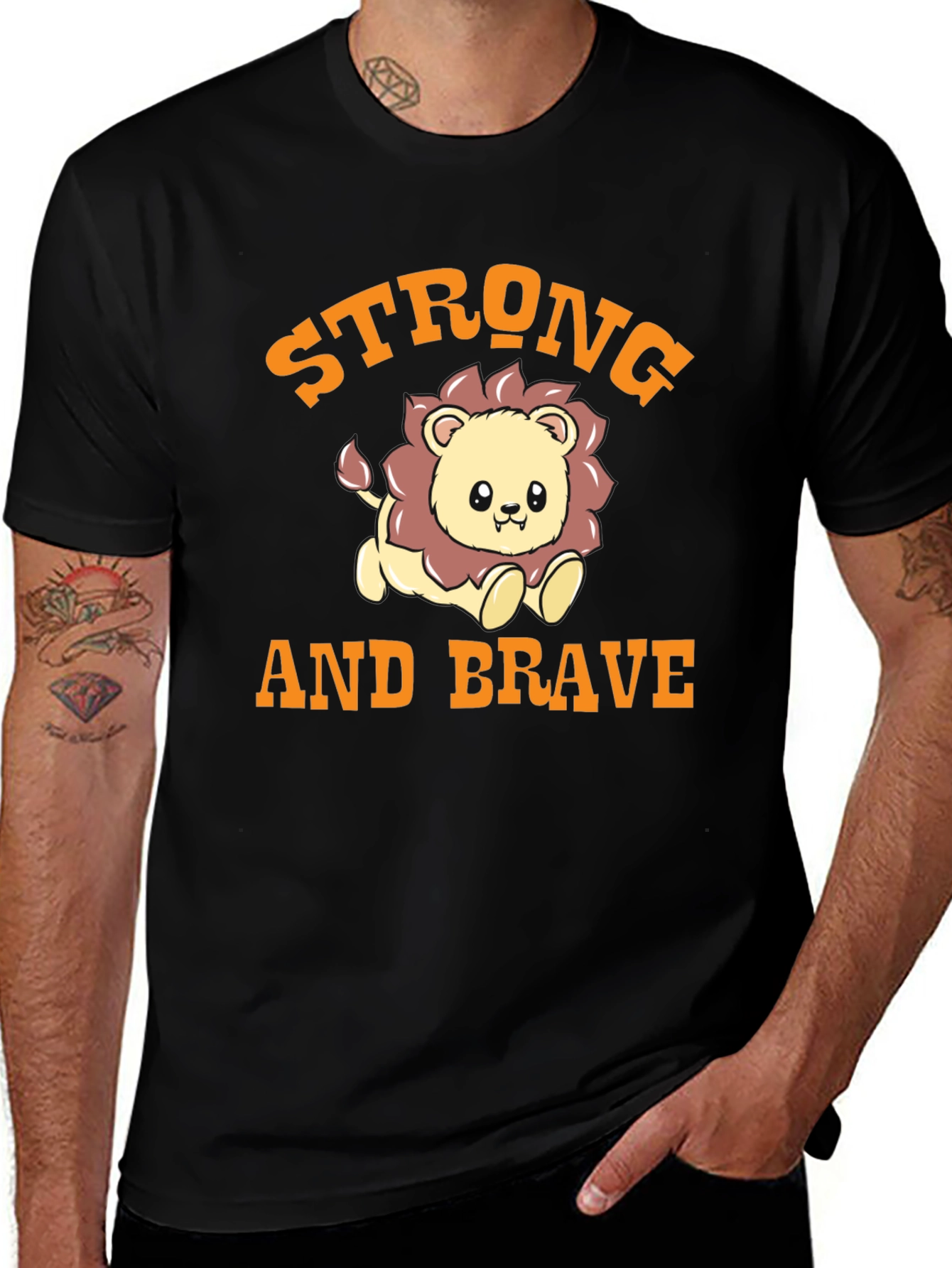 Strong and Brave Lion Graphic Tee