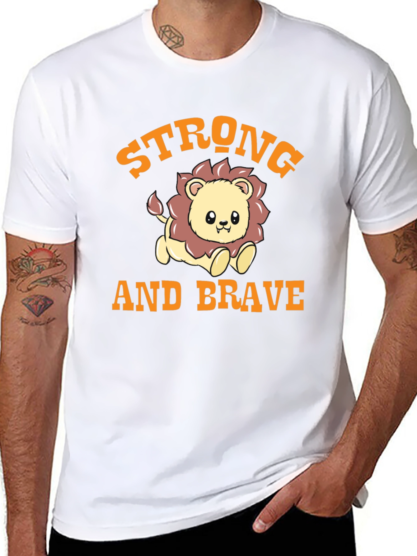Strong and Brave Lion Graphic Tee