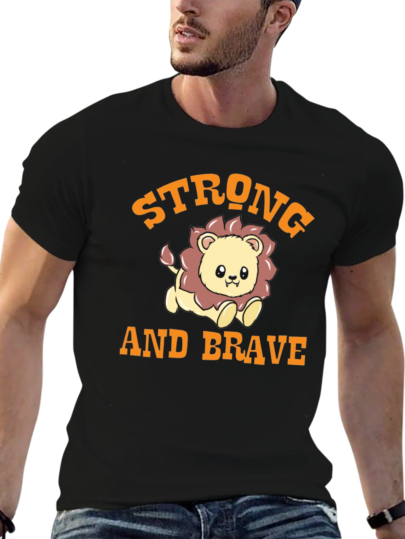 Strong and Brave Lion Graphic Tee