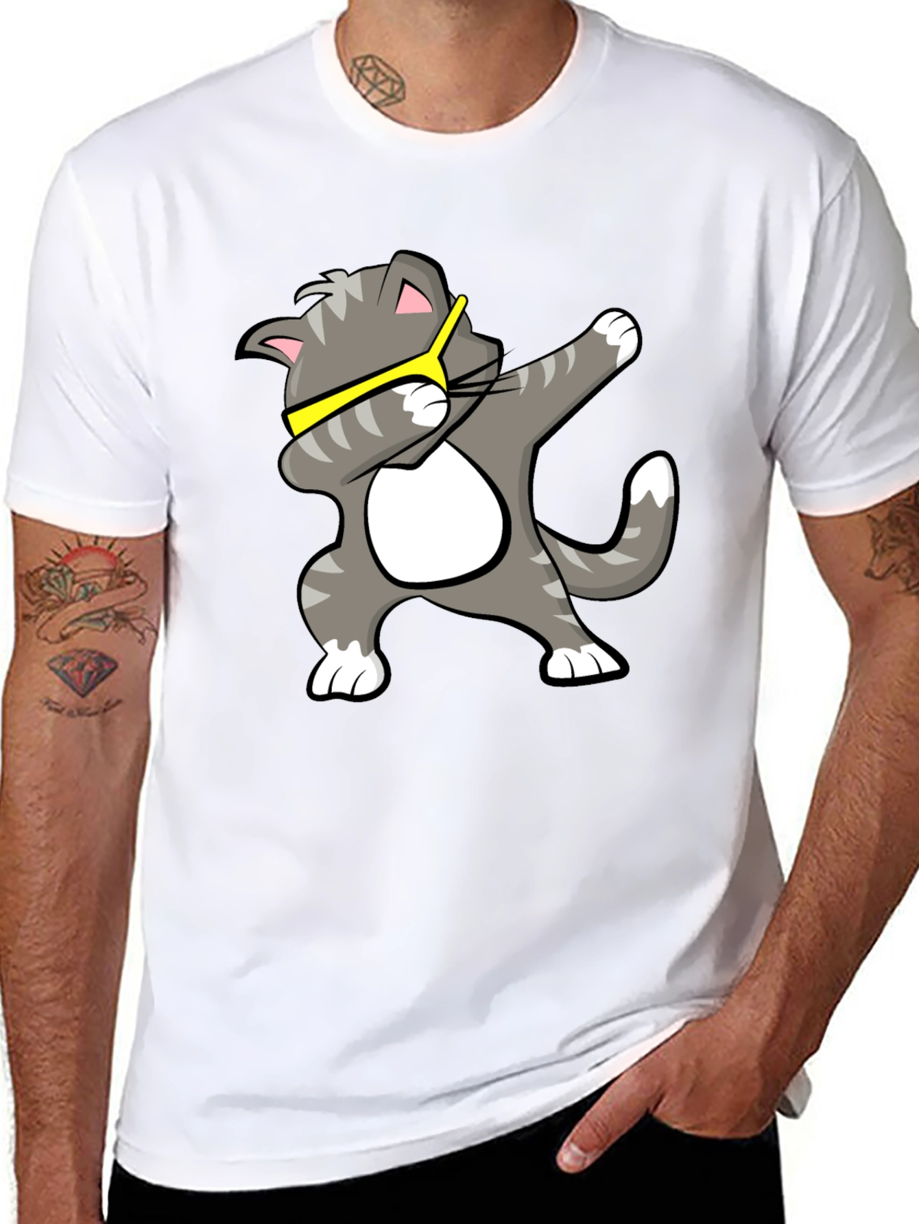 Cool Cat Dab T-Shirt - Black