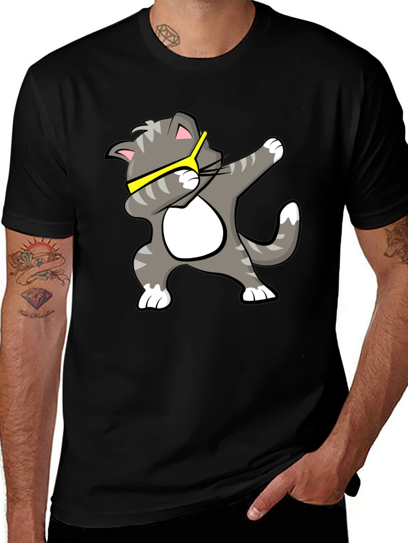 Cool Cat Dab T-Shirt - Black