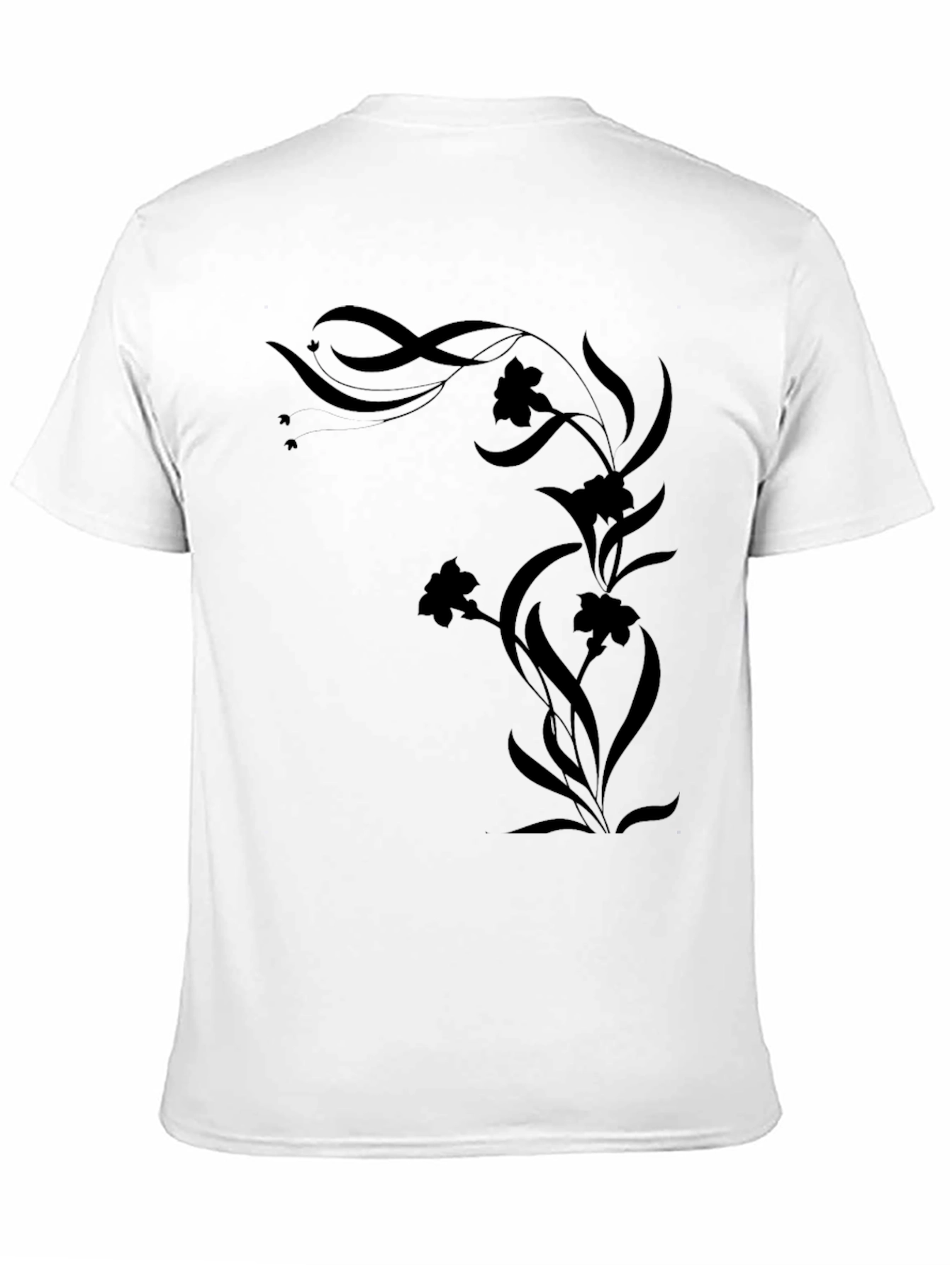 Elegant Black Floral Vine Graphic Tee