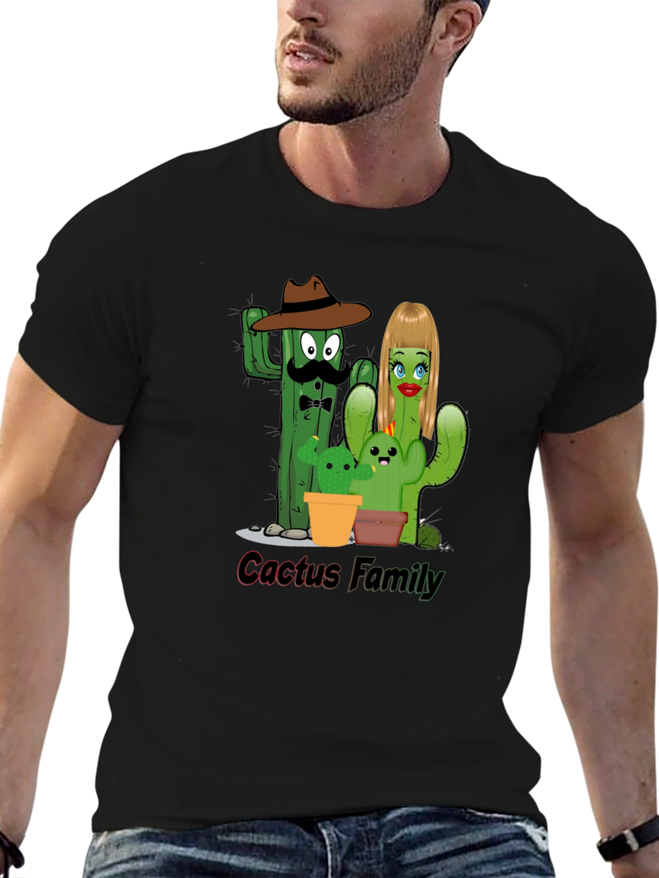 Cactus Family Graphic Tee - Fun Desert Humor