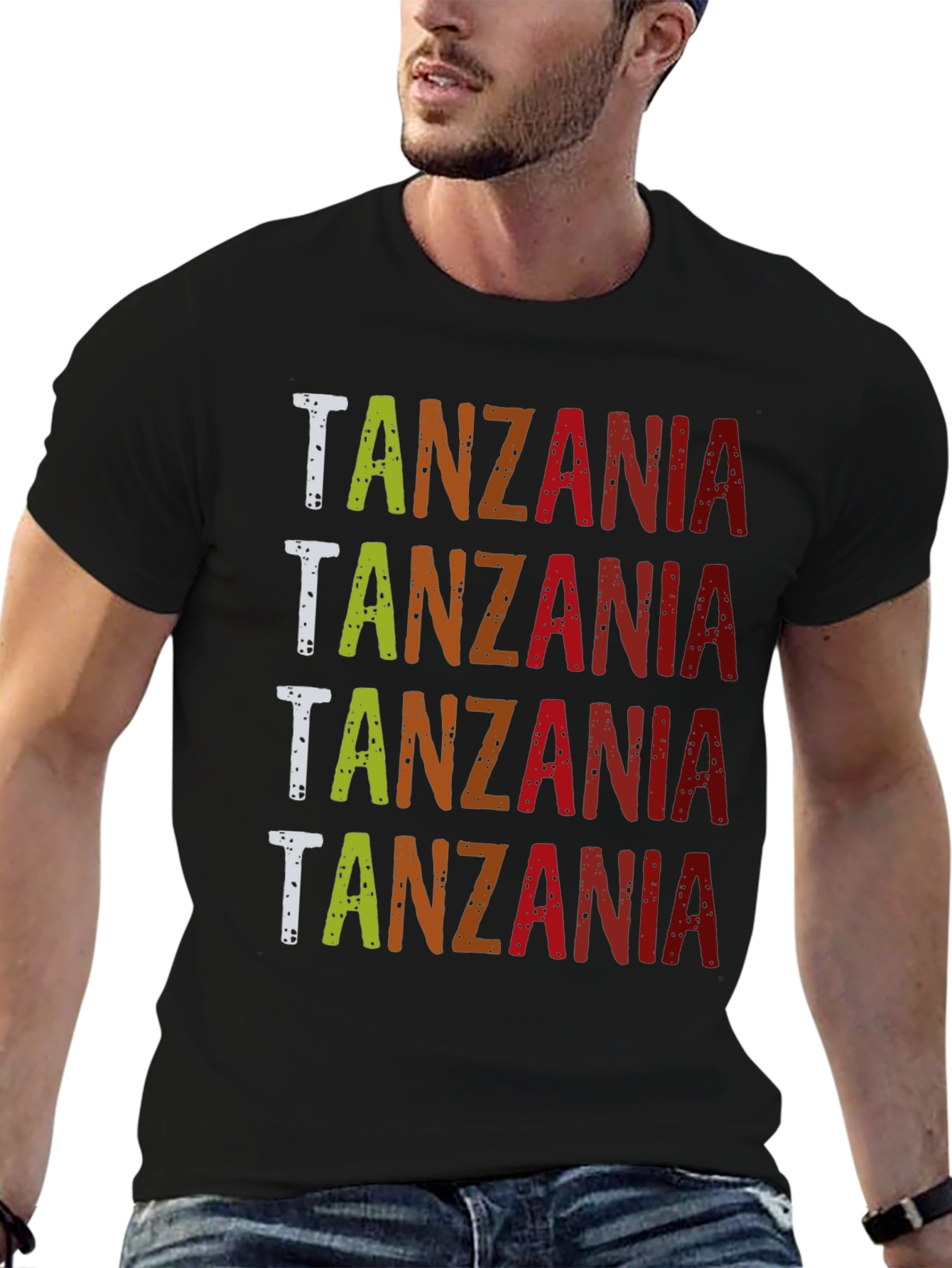 Tanzania Graphic Tee - Retro Style Black T-Shirt