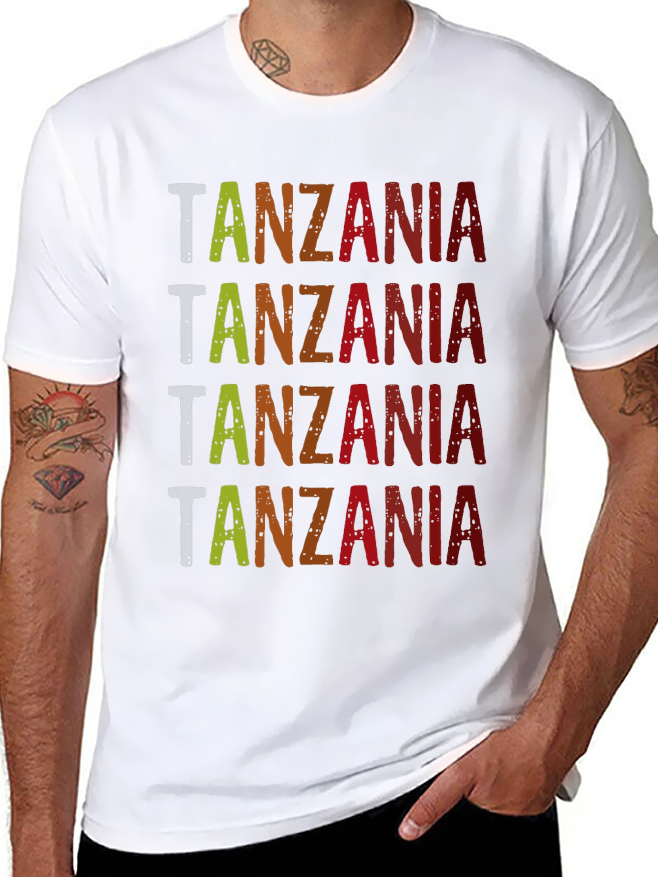 Tanzania Graphic Tee - Retro Style Black T-Shirt