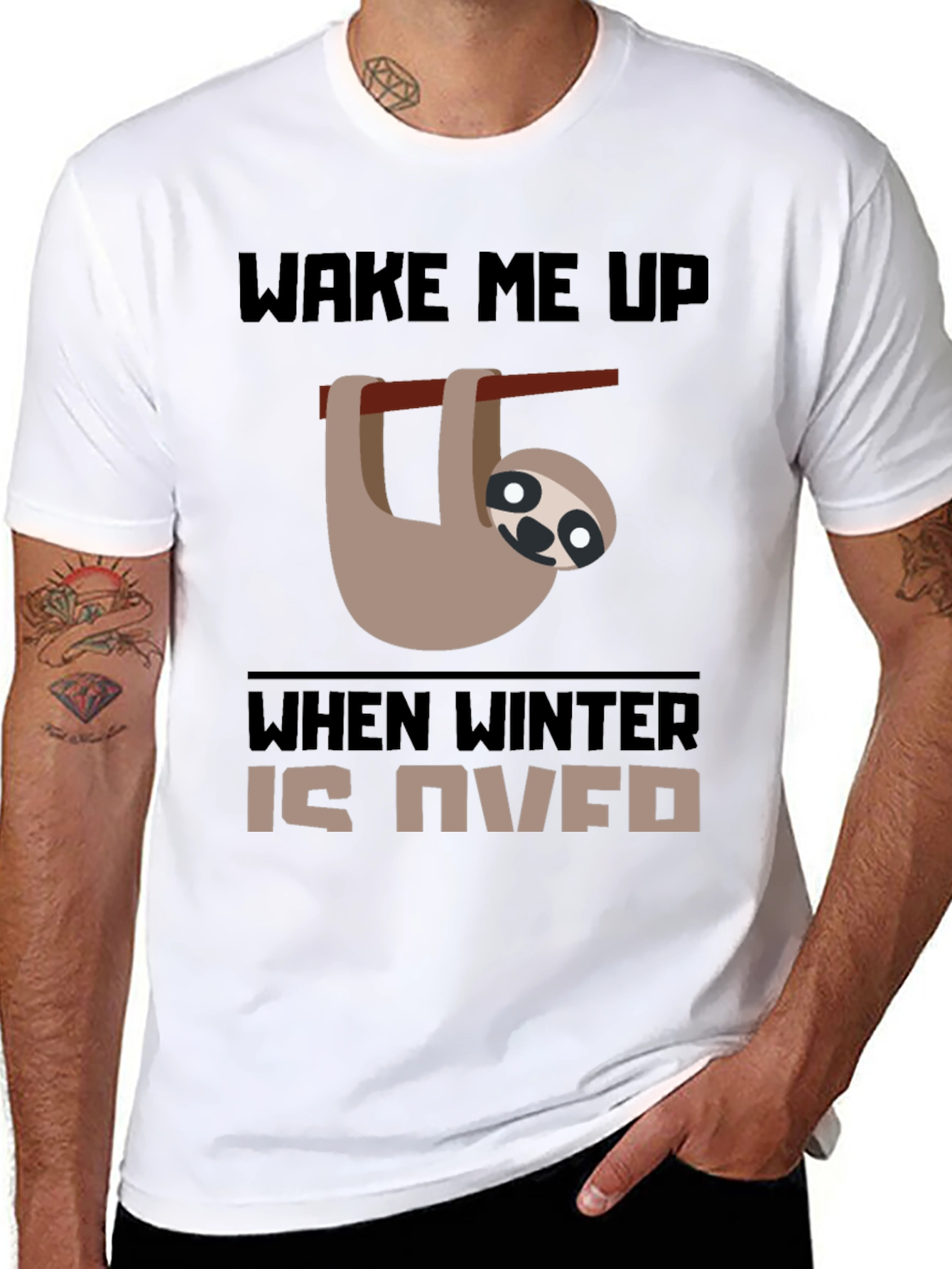 Wake Me Up When Winter Is Over Sloth Tee