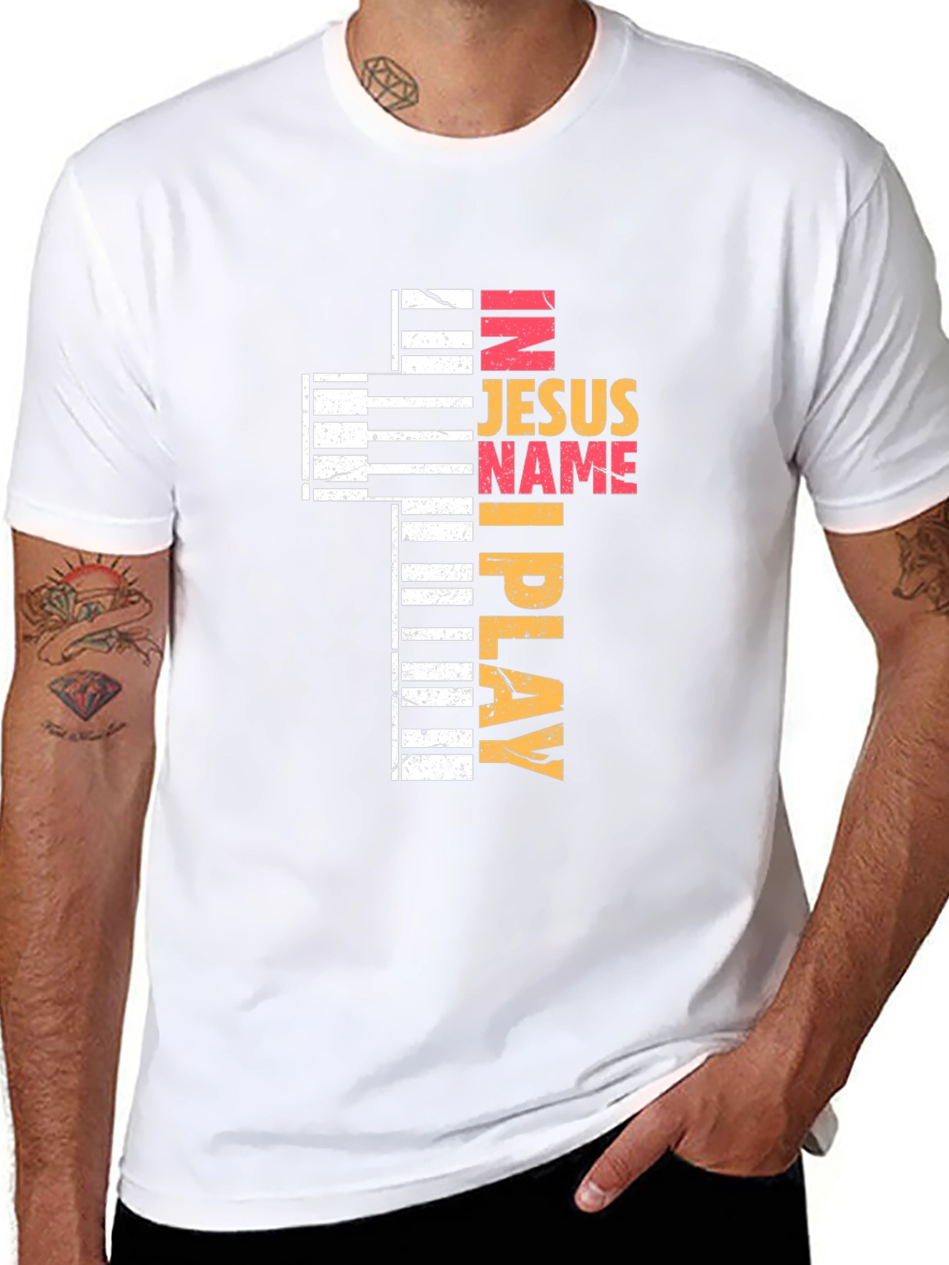 In Jesus Name I Play Black T-Shirt