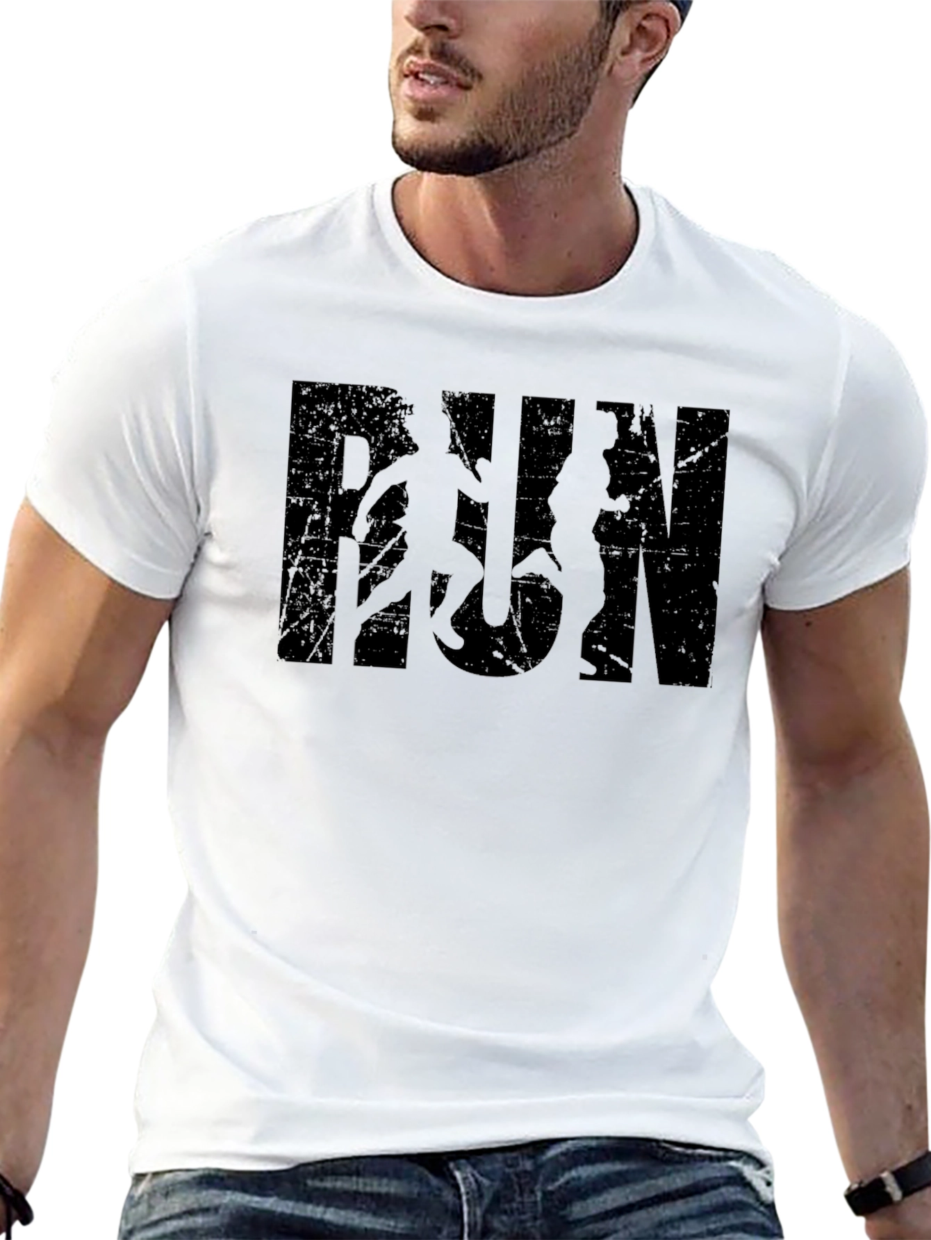 Black RUN Graphic Tee