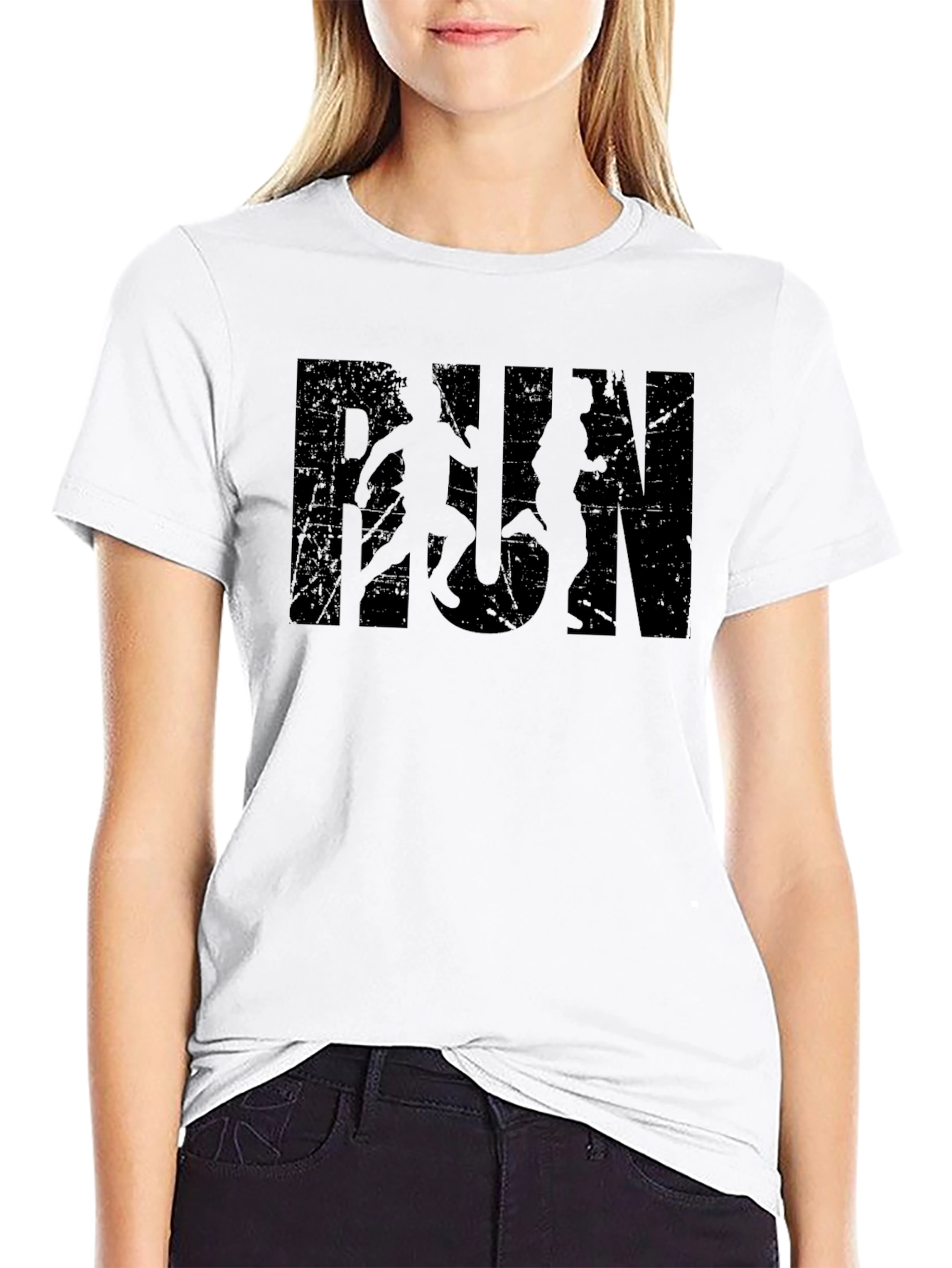 Black RUN Graphic Tee