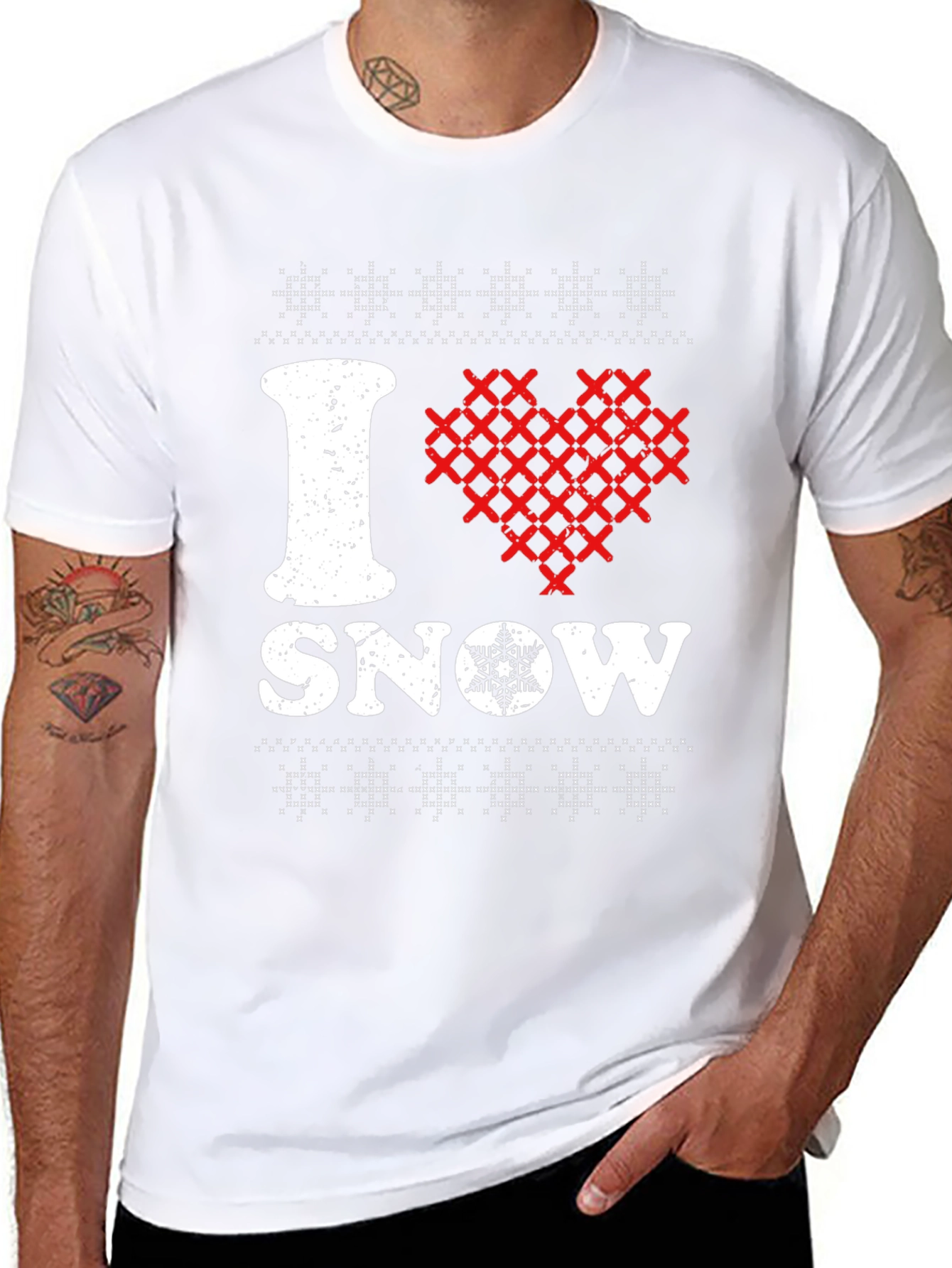 I Heart Snow Holiday Crew Neck T-Shirt