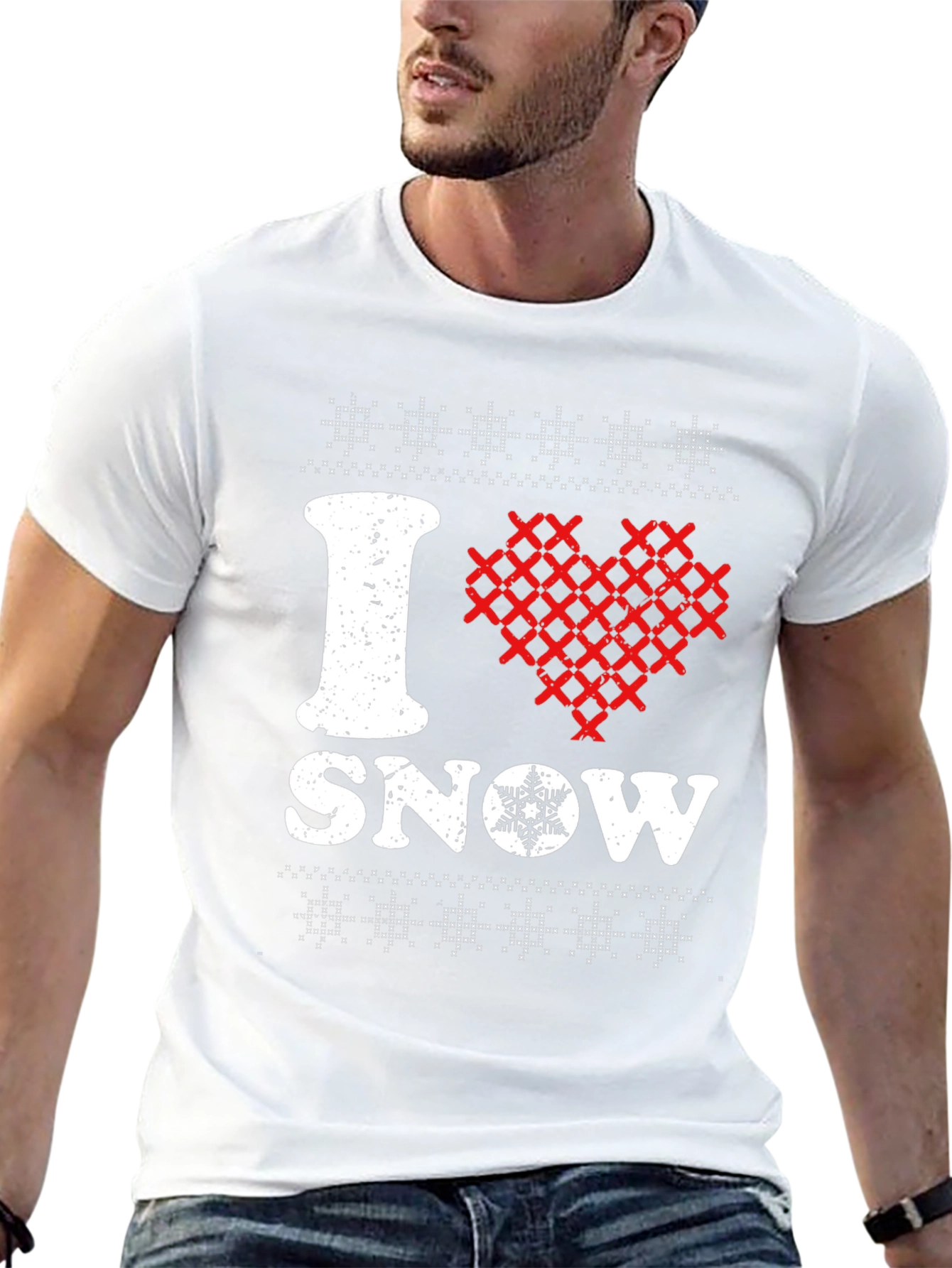 I Heart Snow Holiday Crew Neck T-Shirt