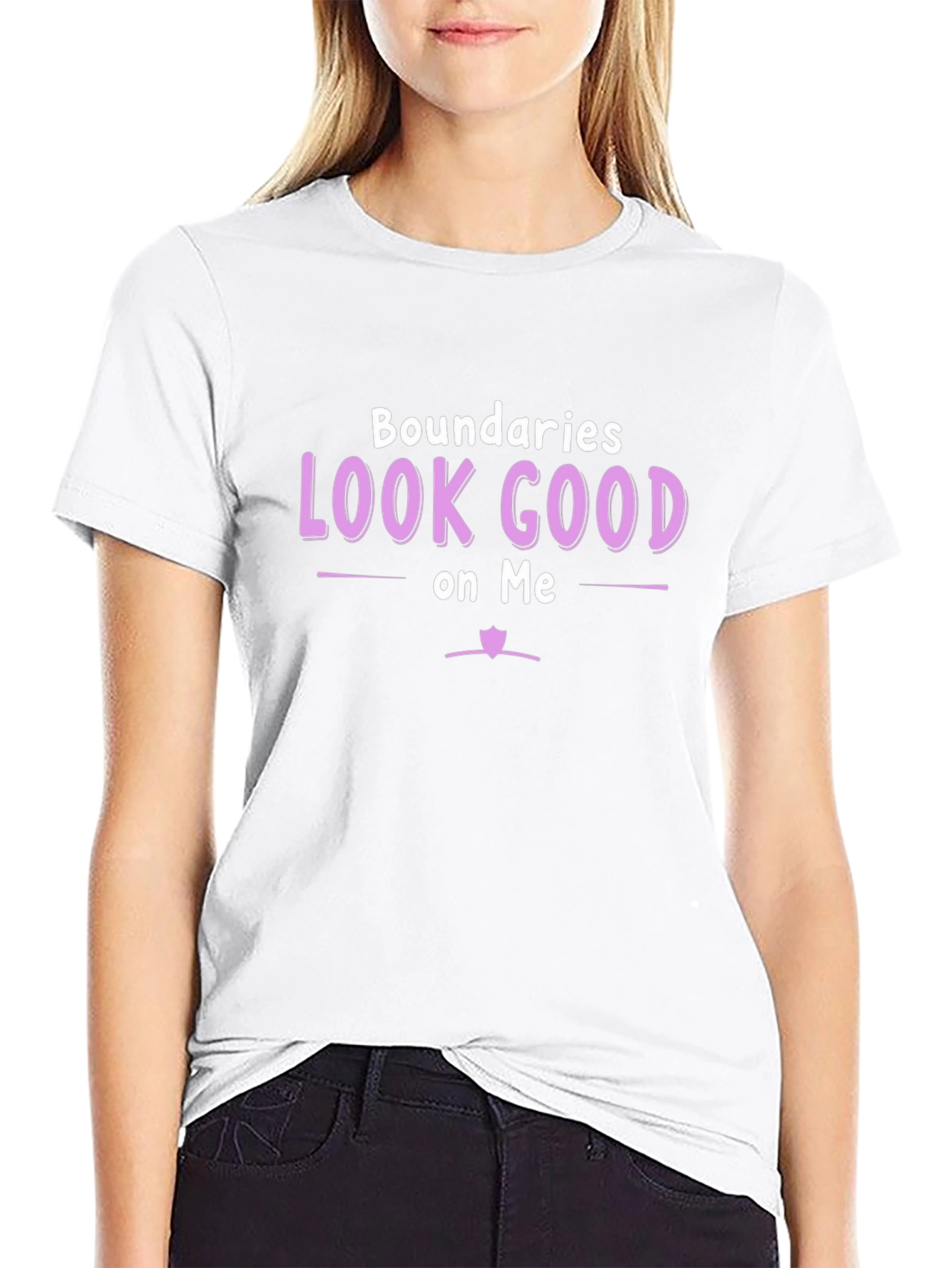 Boundaries Look Good on Me Black T-Shirt