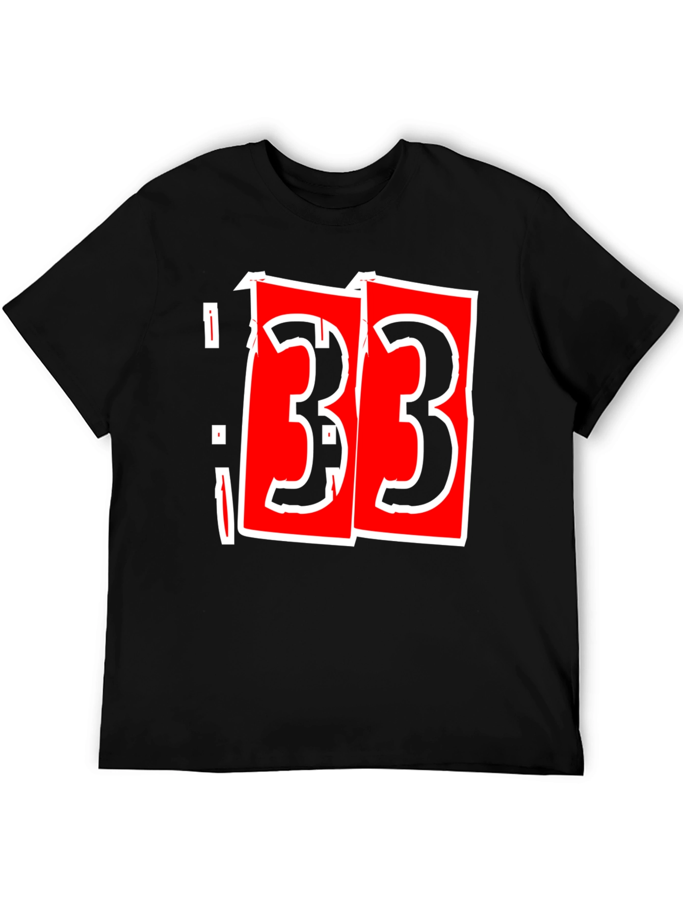 Bold 33 Graphic T-Shirt - Black Cotton Tee