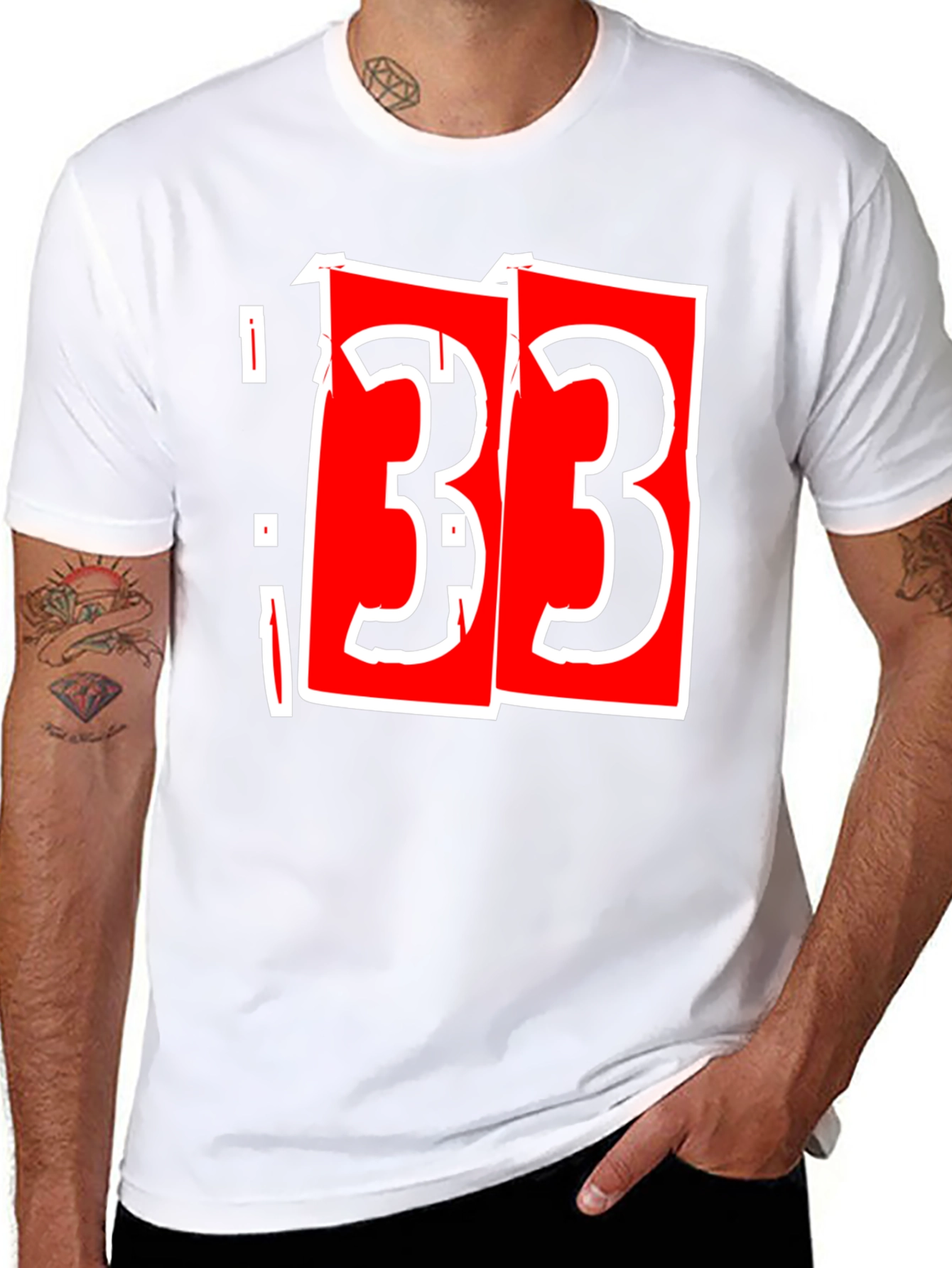 Bold 33 Graphic T-Shirt - Black Cotton Tee