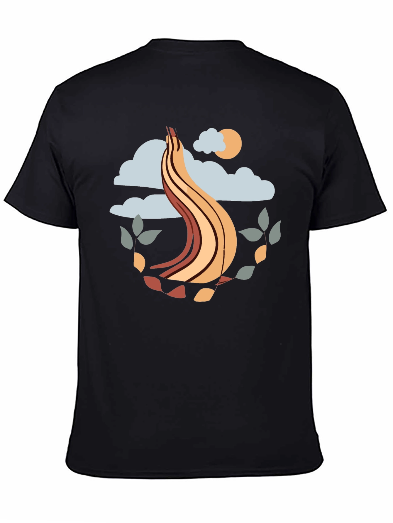 Abstract Nature Graphic Tee - Black