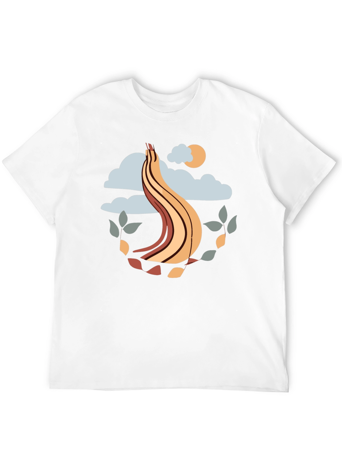 Abstract Nature Graphic Tee - Black
