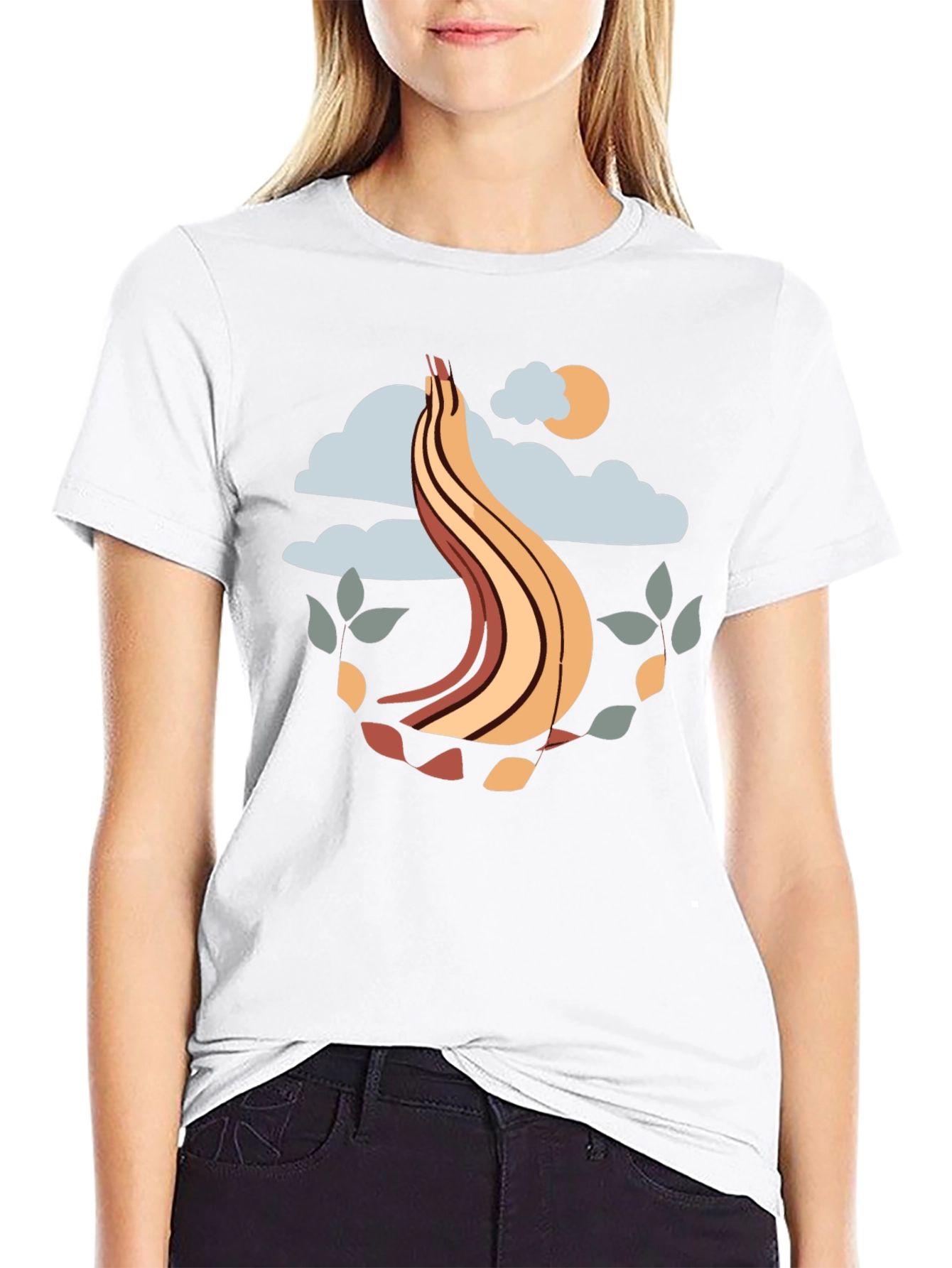 Abstract Nature Graphic Tee - Black