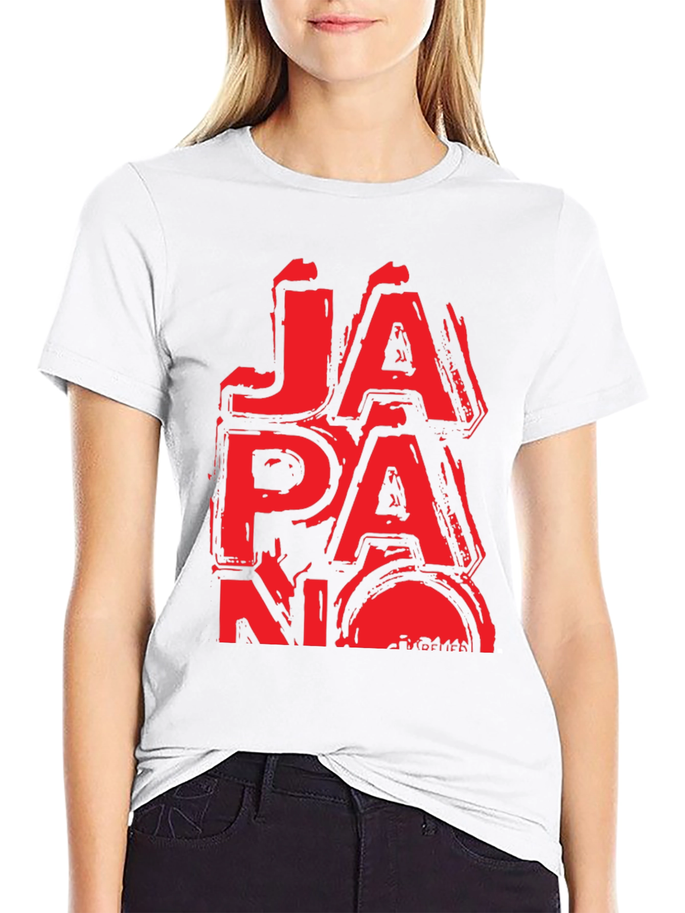 Red Japan Graphic T-Shirt - Grunge Style