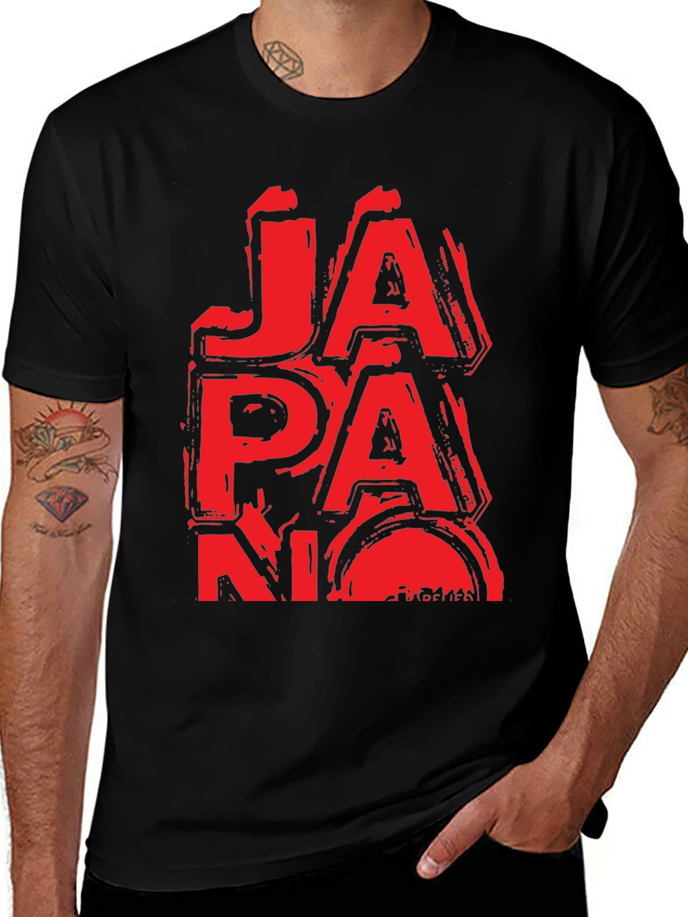 Red Japan Graphic T-Shirt - Grunge Style