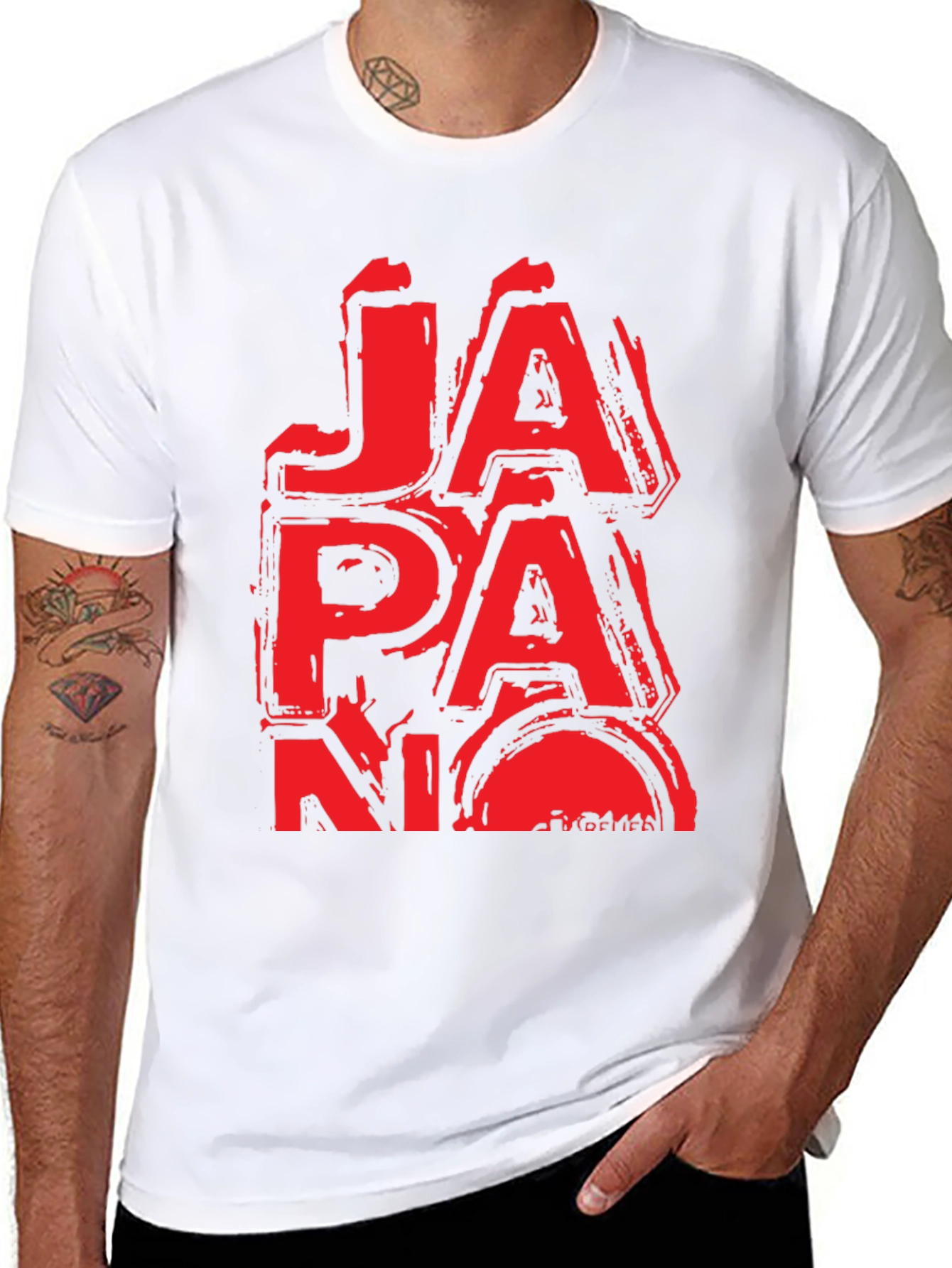 Red Japan Graphic T-Shirt - Grunge Style